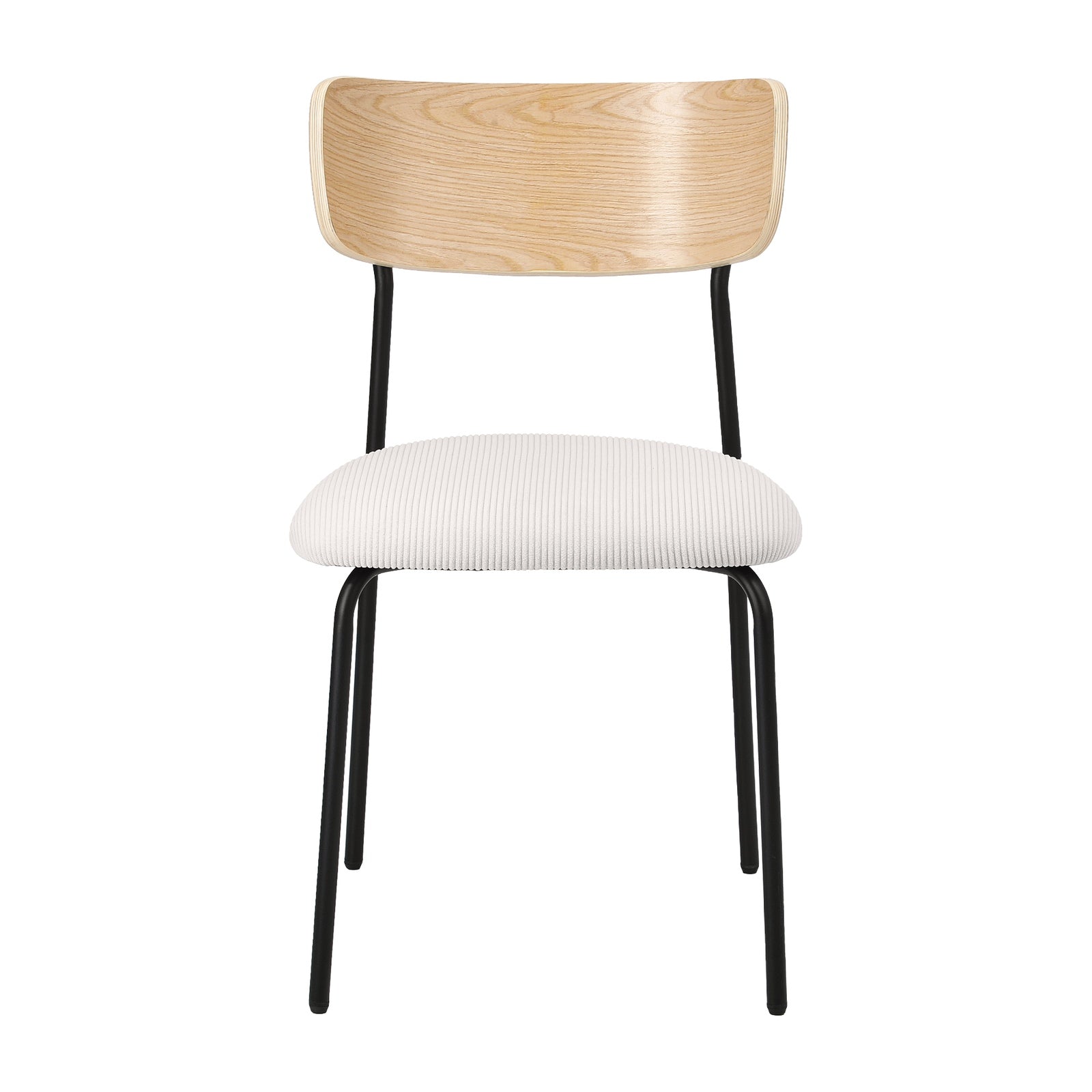 Oikiture 2PCS Dining Chairs Kitchen Chair Padded Lounge Seat Corduroy Beige - Sunyee