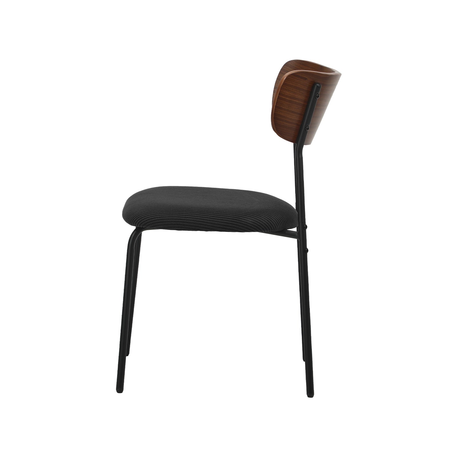 Oikiture 2PCS Dining Chairs Kitchen Chair Padded Lounge Seat Corduroy Black - Sunyee