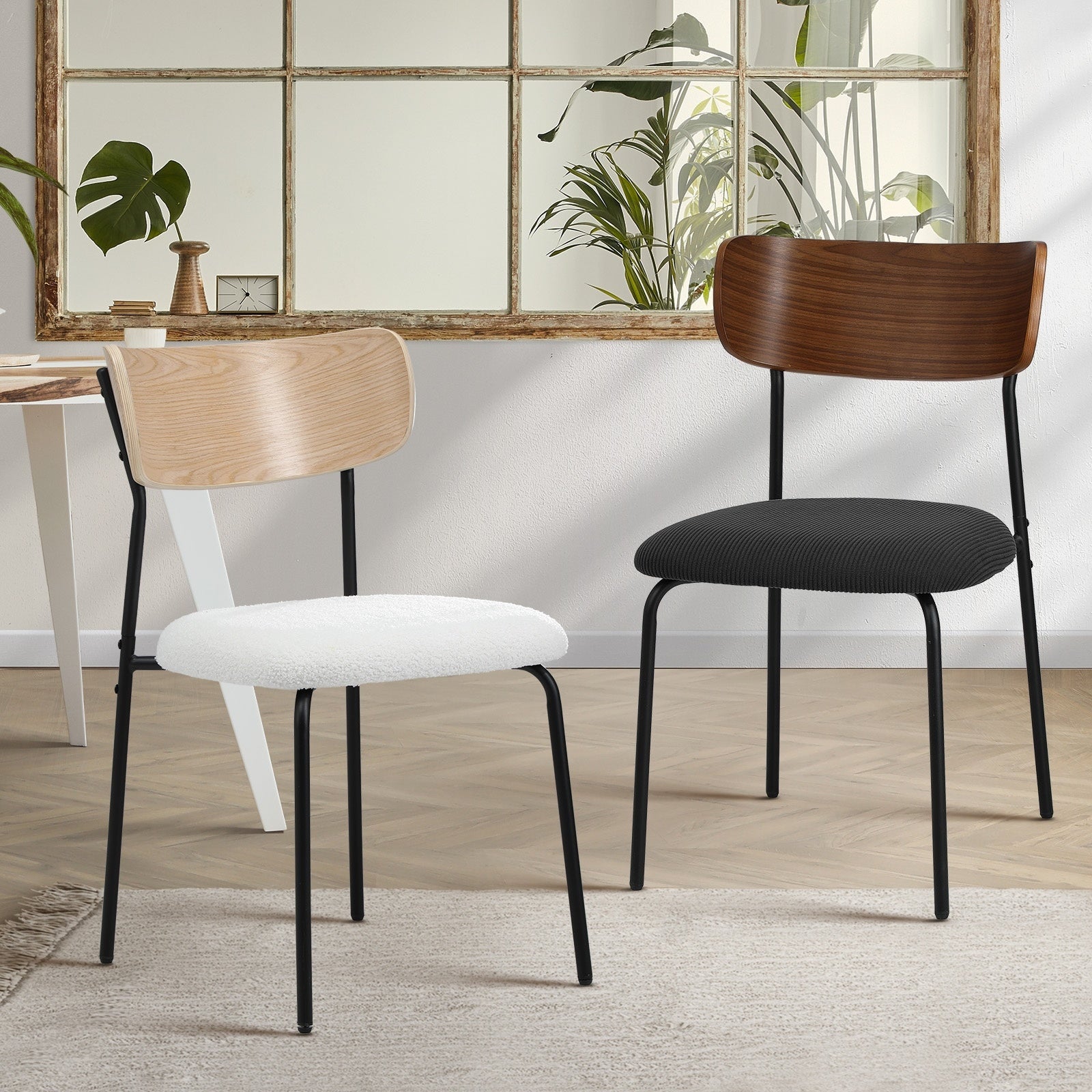 Oikiture 2PCS Dining Chairs Kitchen Chair Padded Lounge Seat - Sunyee