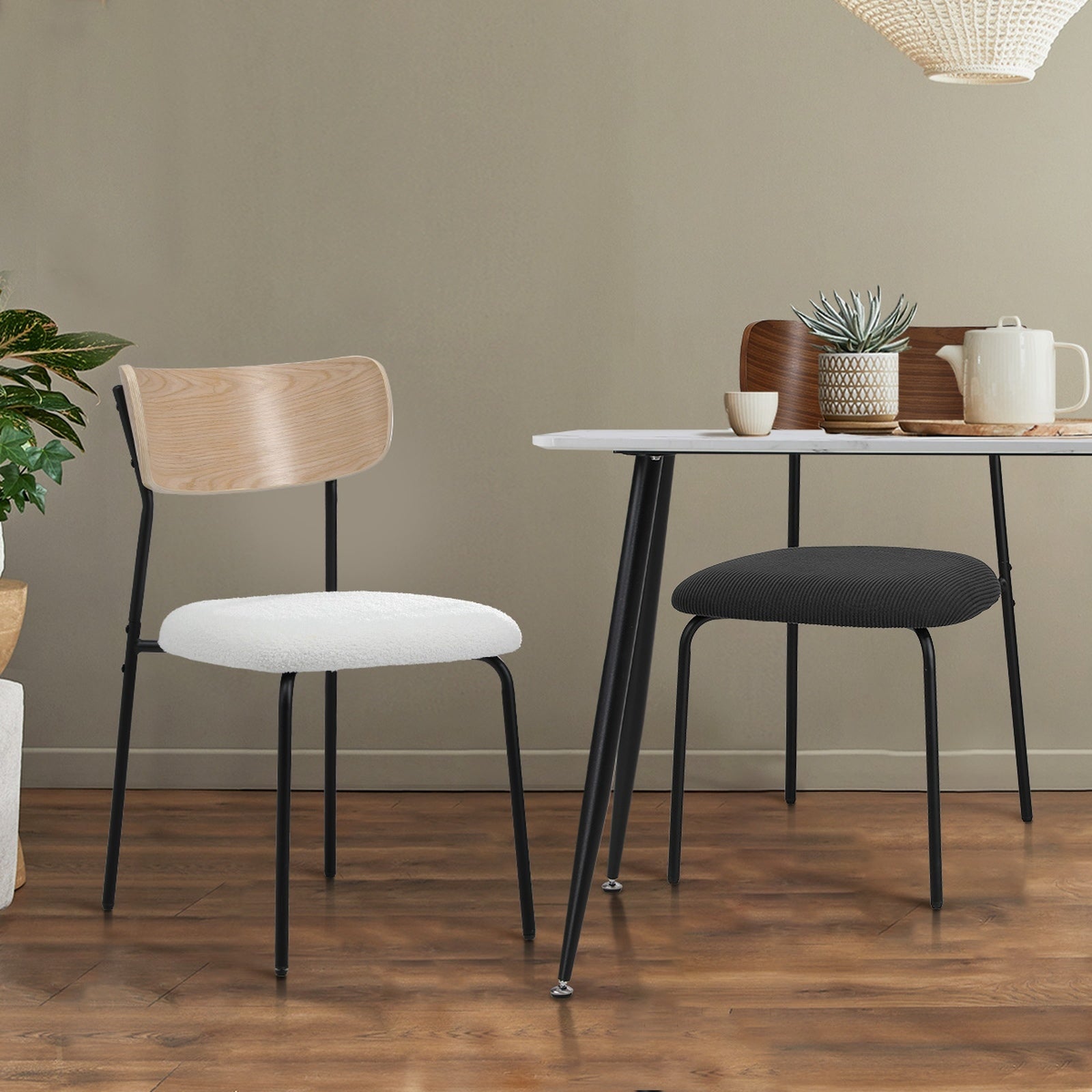 Oikiture 2PCS Dining Chairs Kitchen Chair Padded Lounge Seat - Sunyee