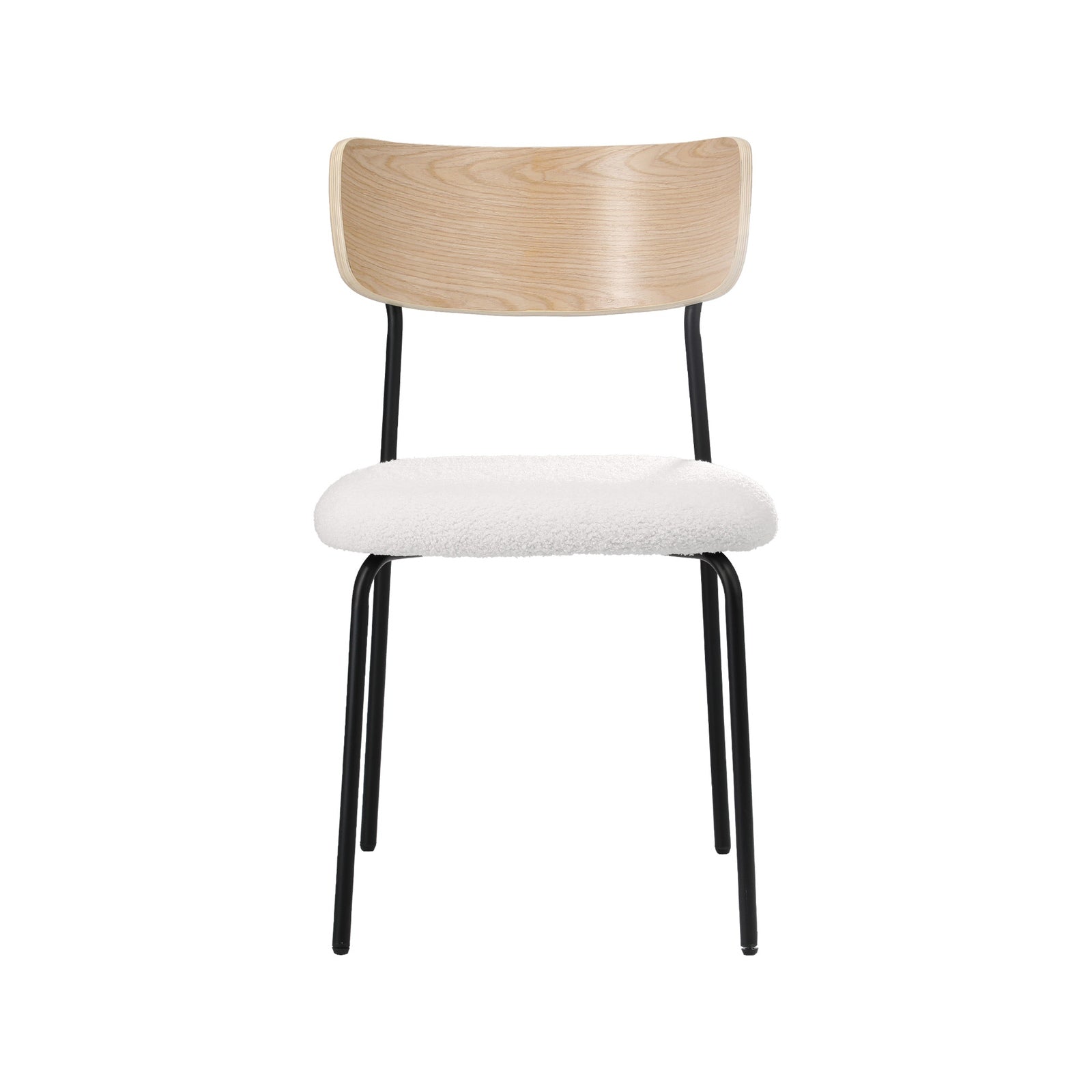 Oikiture 4PCS Dining Chairs Kitchen Chair Padded Lounge Seat Sherpa White - Sunyee