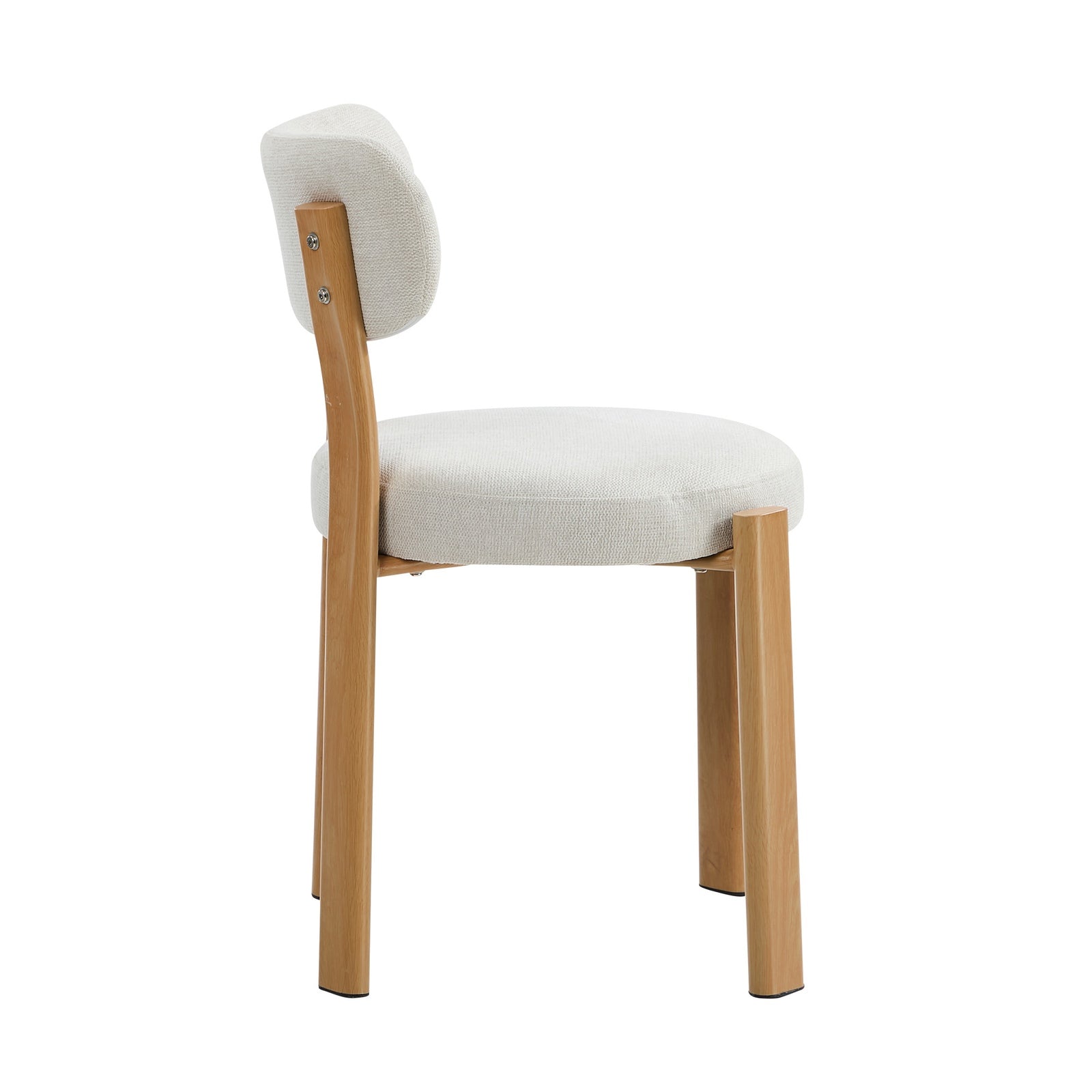 Oikiture 2x Dining Chair Upholstery Chairs Timber-Look Frame Natural&Beige
