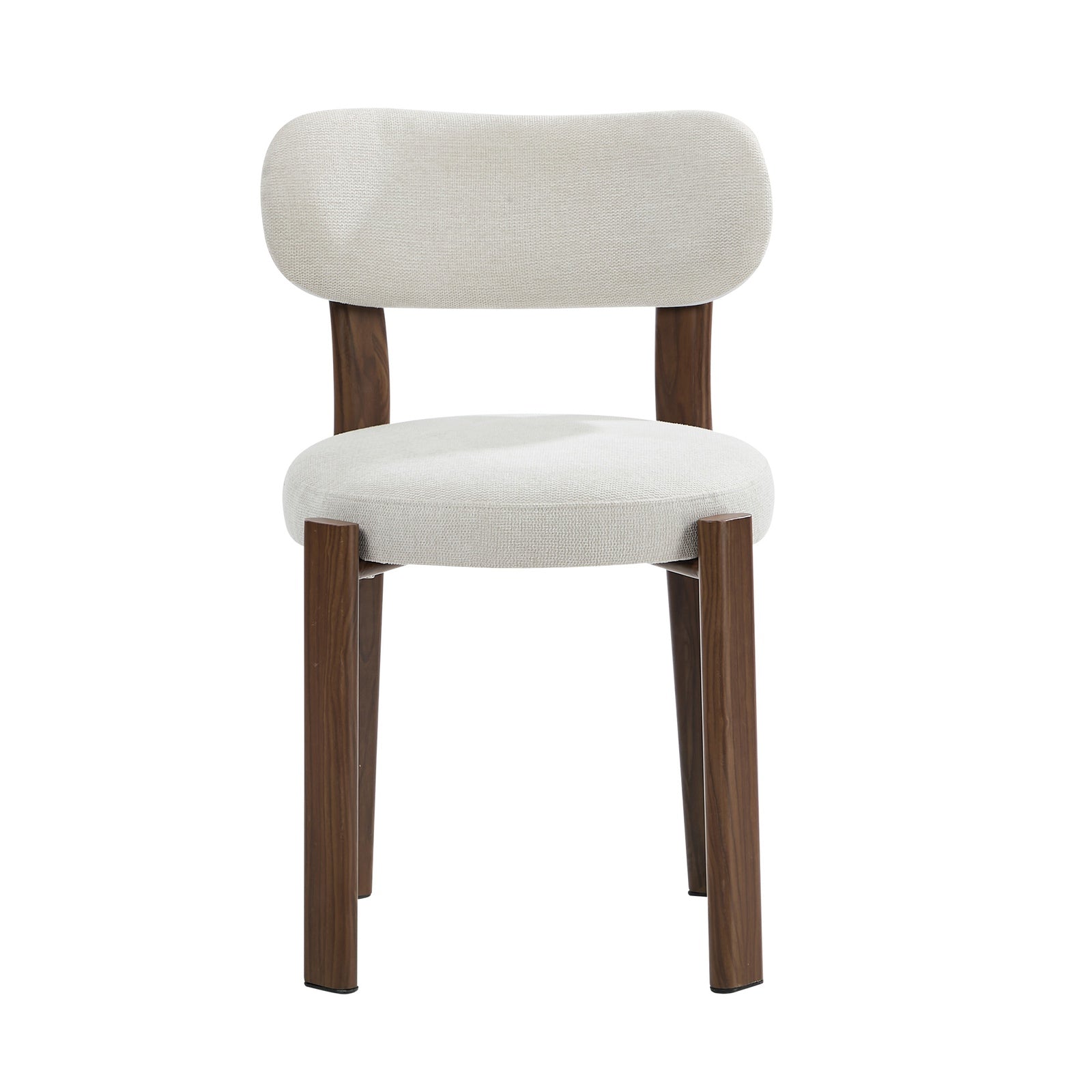 Oikiture 2x Dining Chair Upholstery Chairs Timber-Look Frame Walunt&Beige