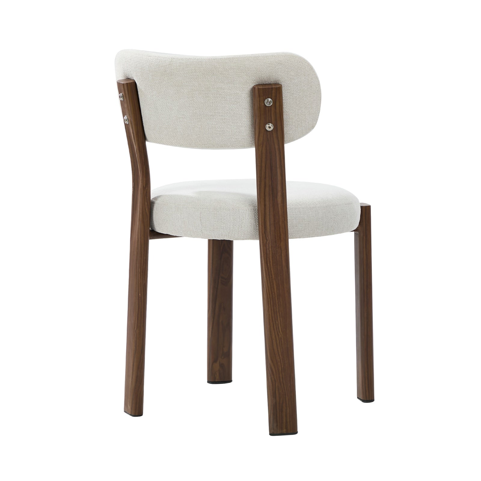 Oikiture 2x Dining Chair Upholstery Chairs Timber-Look Frame Walunt&Beige