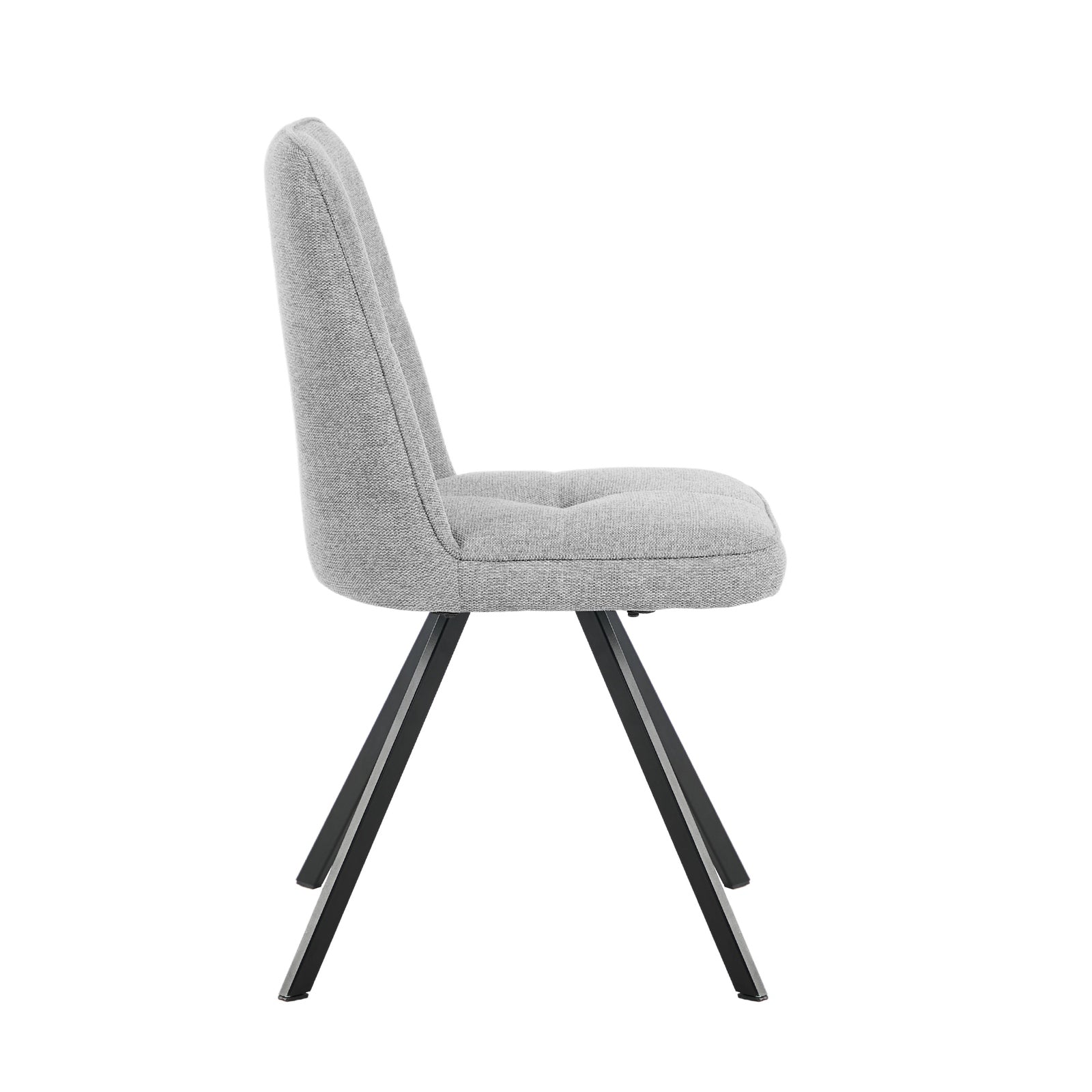 Oikiture 2x Dining Chair Kitchen Seat Linen Fabric Accent Chair Grey - Sunyee