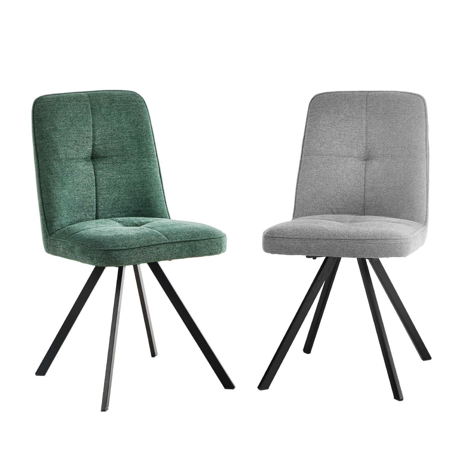 Oikiture 2x Dining Chair Kitchen Seat Linen Fabric Accent Chair