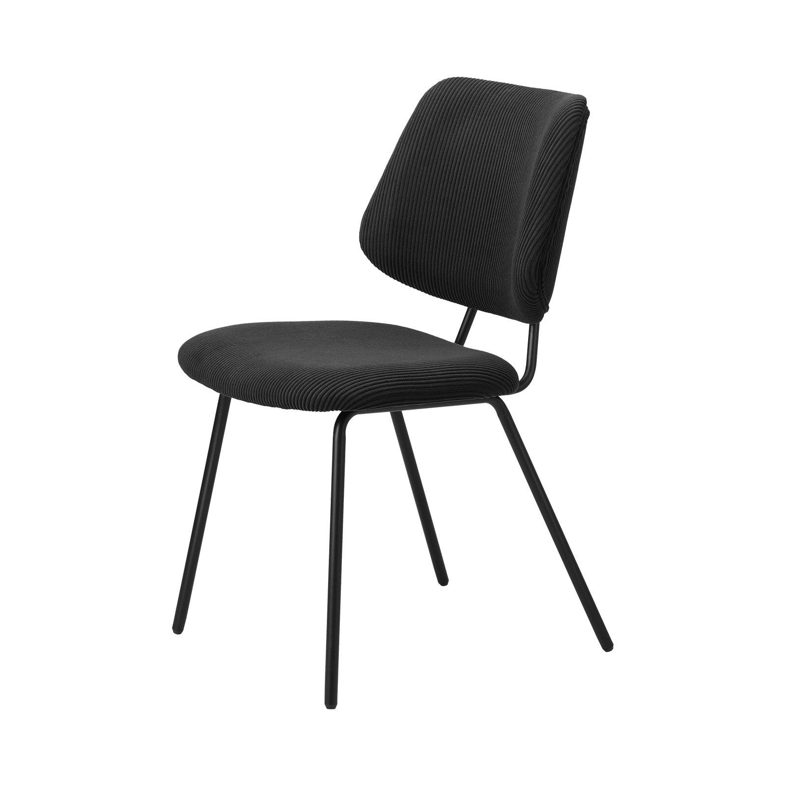 Oikiture 4x Dining Chair Vintage Retro Polyester Kitchen Padded Lounge Dark Grey