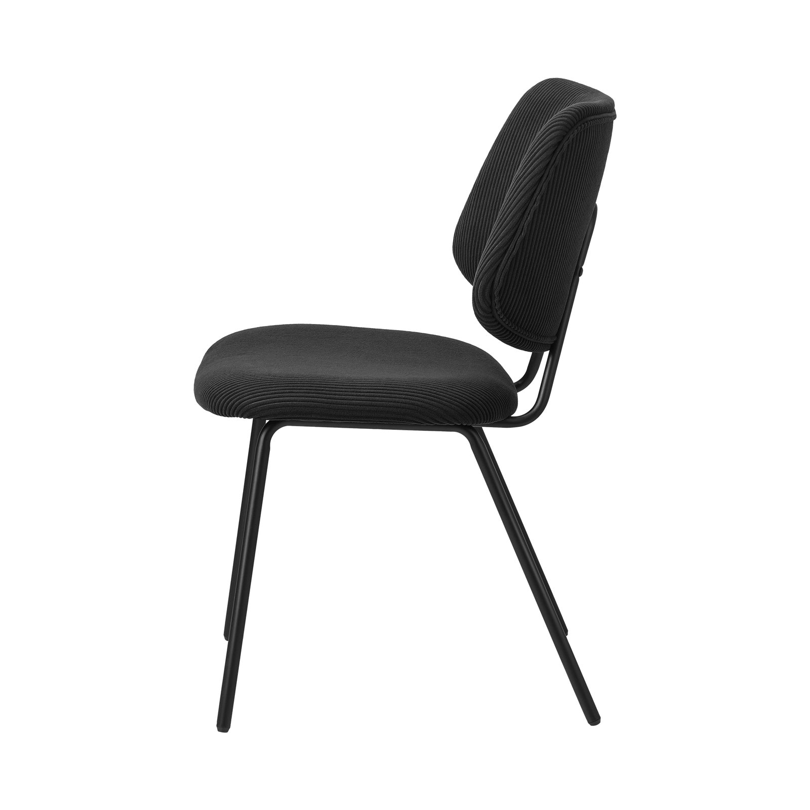 Oikiture 4x Dining Chair Vintage Retro Polyester Kitchen Padded Lounge Dark Grey
