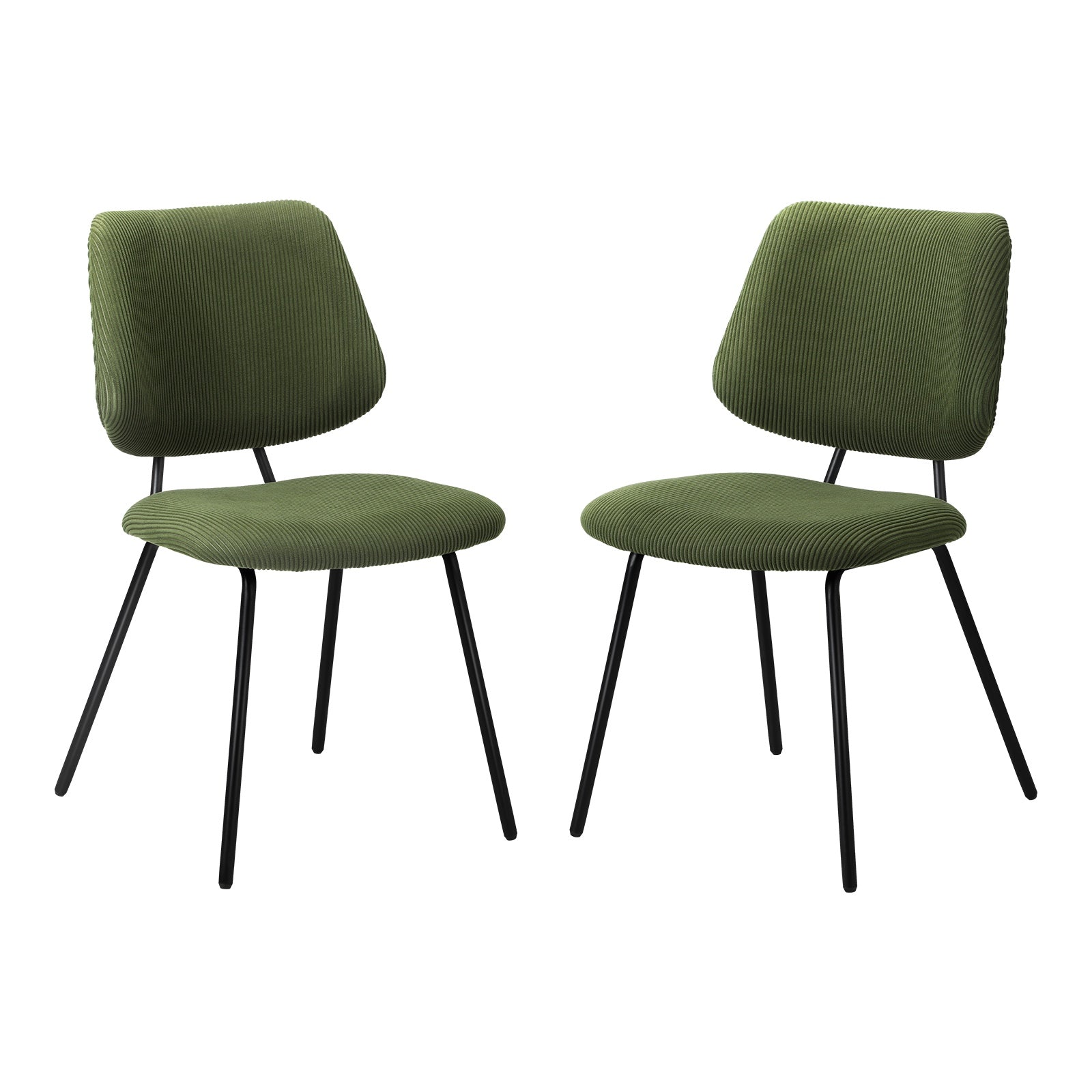 Oikiture 2x Dining Chair Vintage Retro Polyester Kitchen Padded Lounge Green - Sunyee