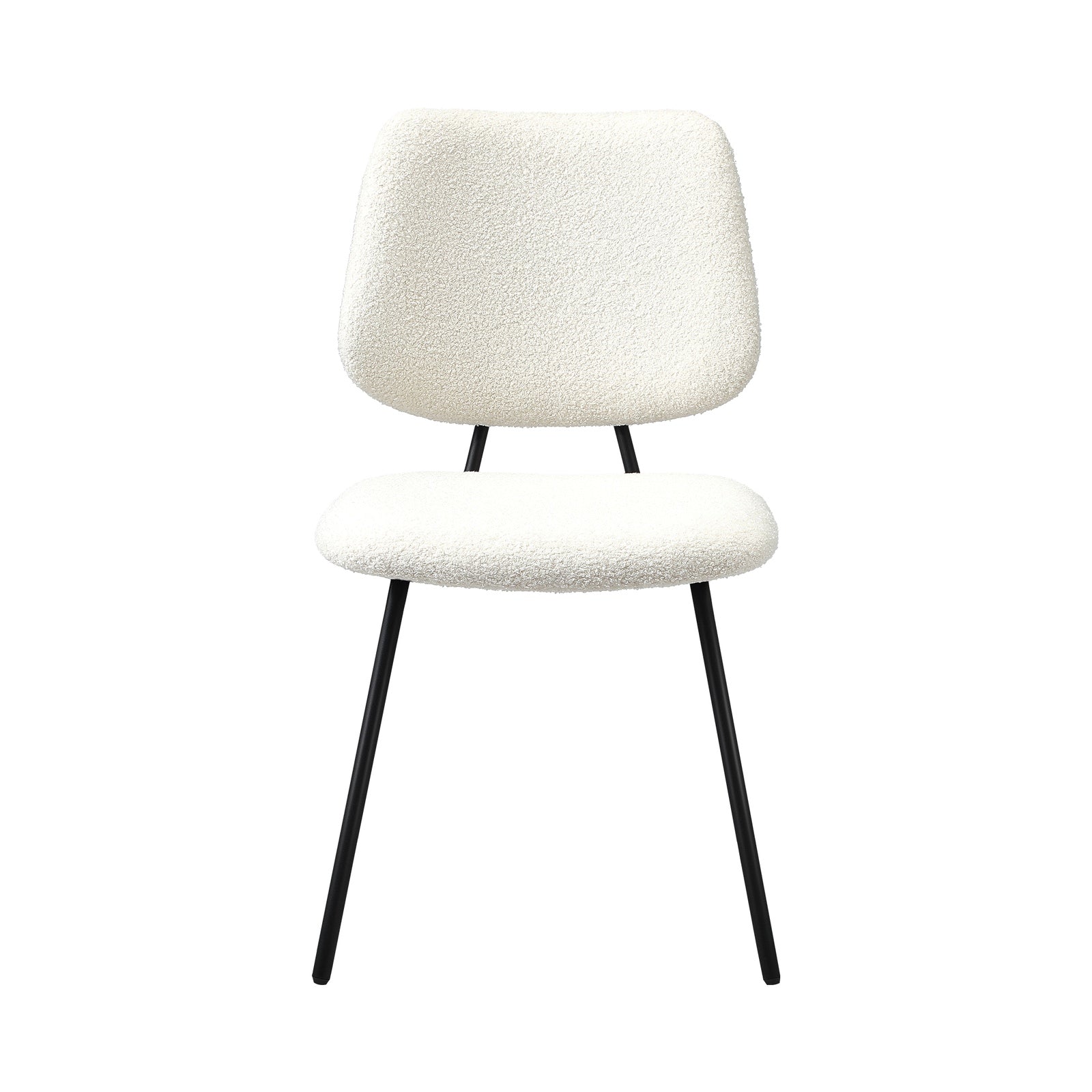 Oikiture 2x Dining Chair Vintage Retro Sherpa Kitchen Padded Lounge White - Sunyee