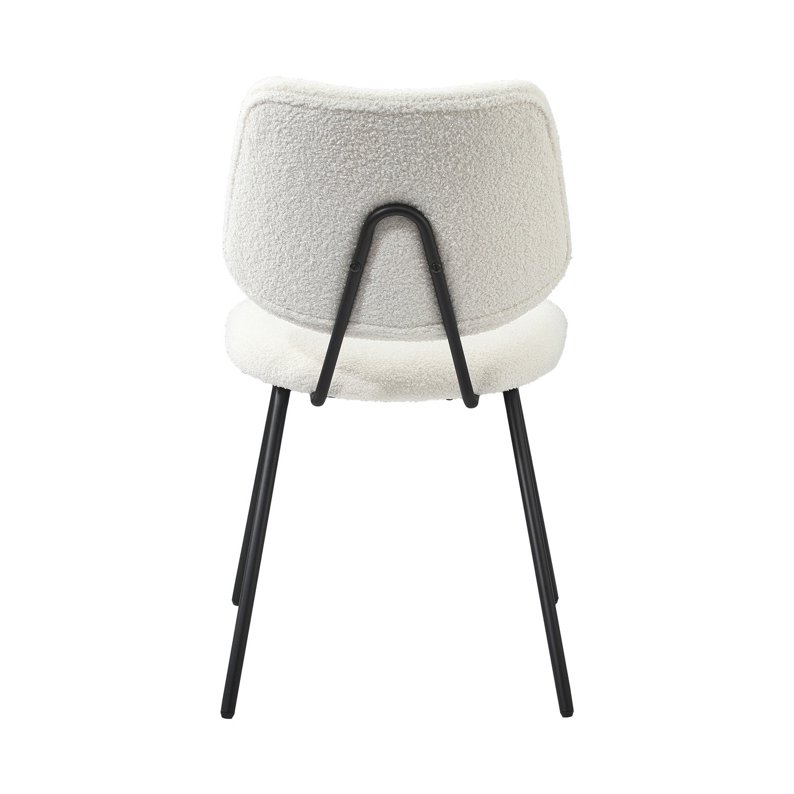 Oikiture 2x Dining Chair Vintage Retro Sherpa Kitchen Padded Lounge White - Sunyee