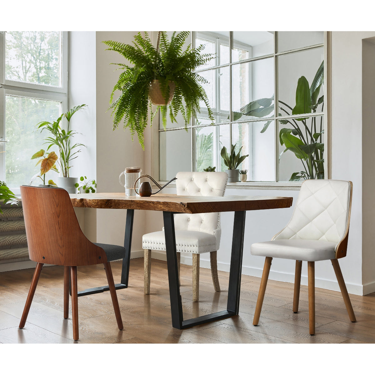 Oikiture 2x Dining Chairs Upholstered French Provincial Tufted Kitchen Cafe - Sunyee