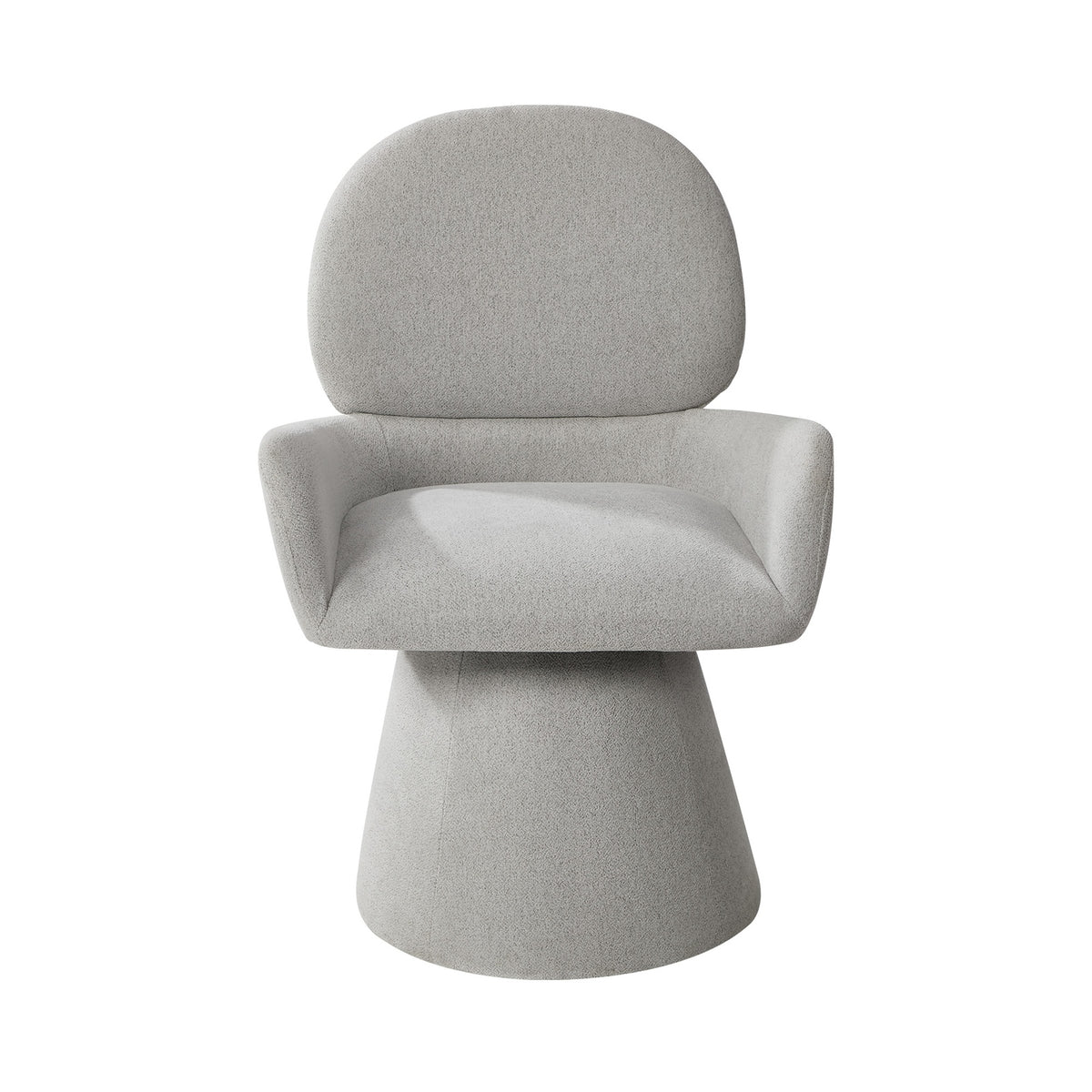 Oikiture Dining Chair Swivel Armchair Lounge Accent Chairs Polyester Linen Grey