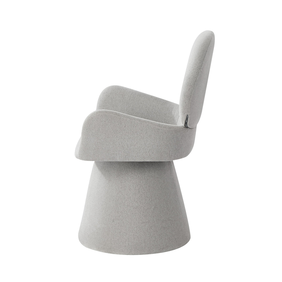 Oikiture Dining Chair Swivel Armchair Lounge Accent Chairs Polyester Linen Grey