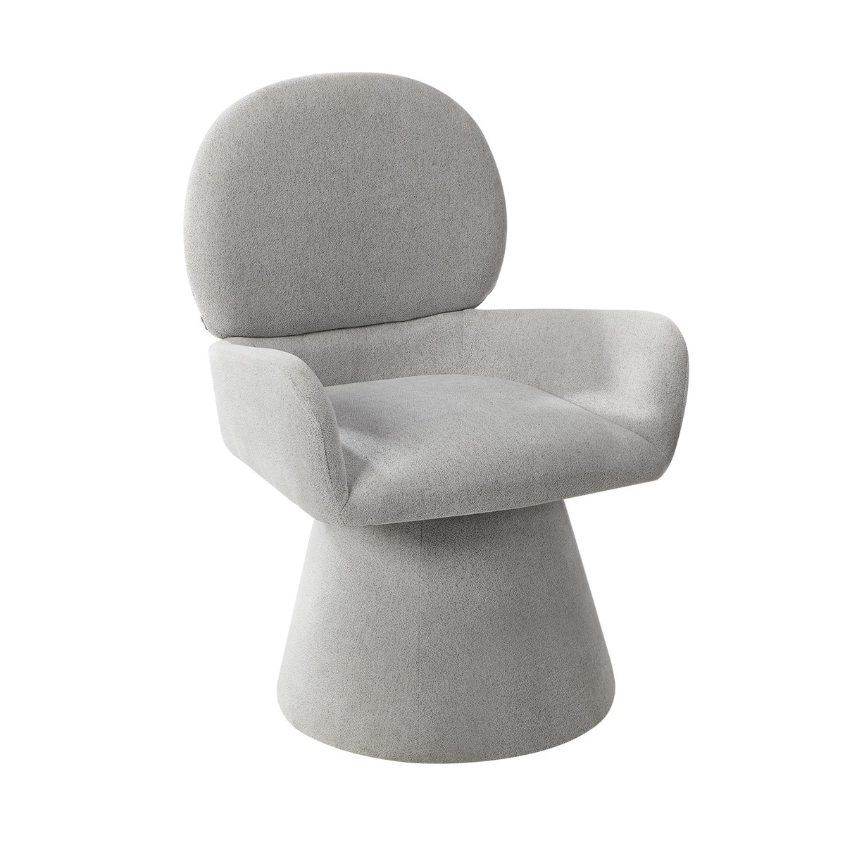 Oikiture Dining Chair Swivel Armchair Lounge Accent Chairs Polyester Linen Grey