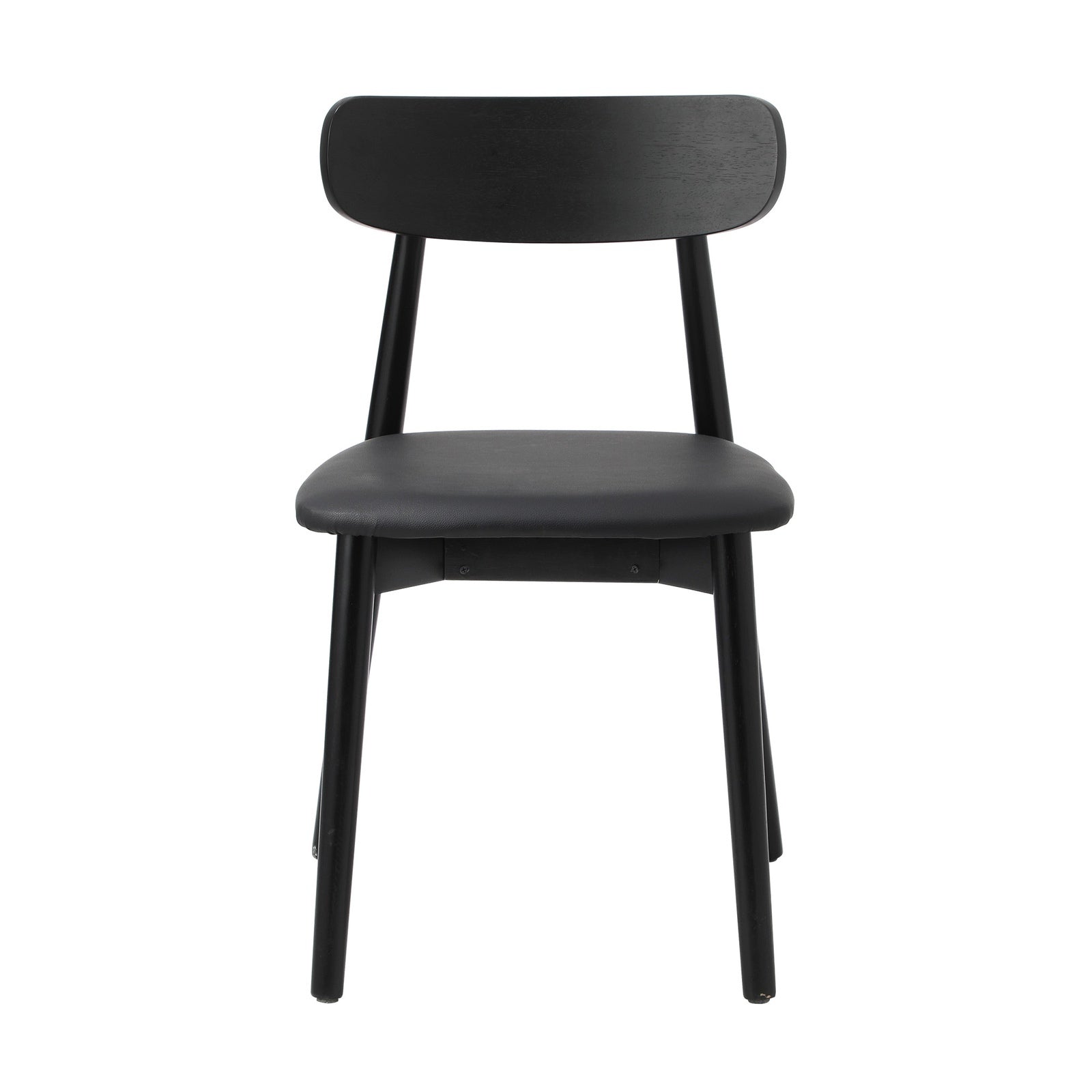 Oikiture 6x Dining Chairs Kitchen Chair PU Leather Solid Wood Cafe Lounge Black - Sunyee