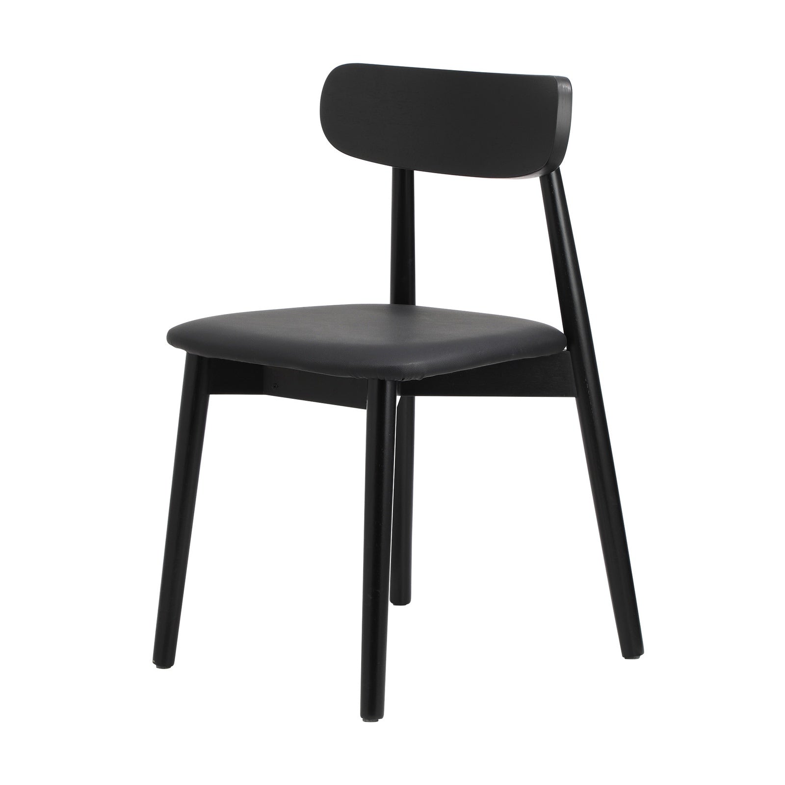 Oikiture 6x Dining Chairs Kitchen Chair PU Leather Solid Wood Cafe Lounge Black - Sunyee