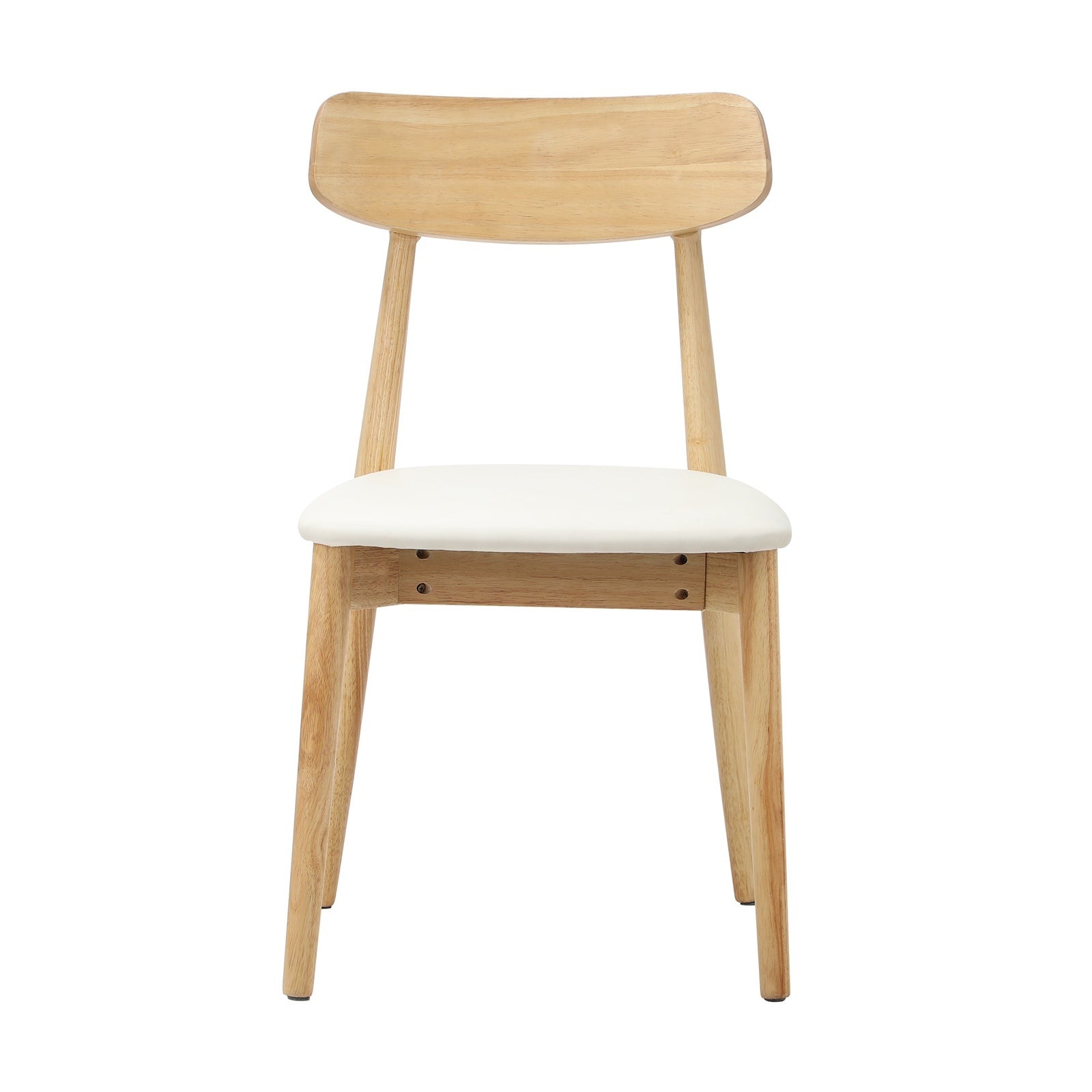 Oikiture 6x Dining Chairs Kitchen Chair PU Leather Solid Wood Cafe Lounge Beige - Sunyee