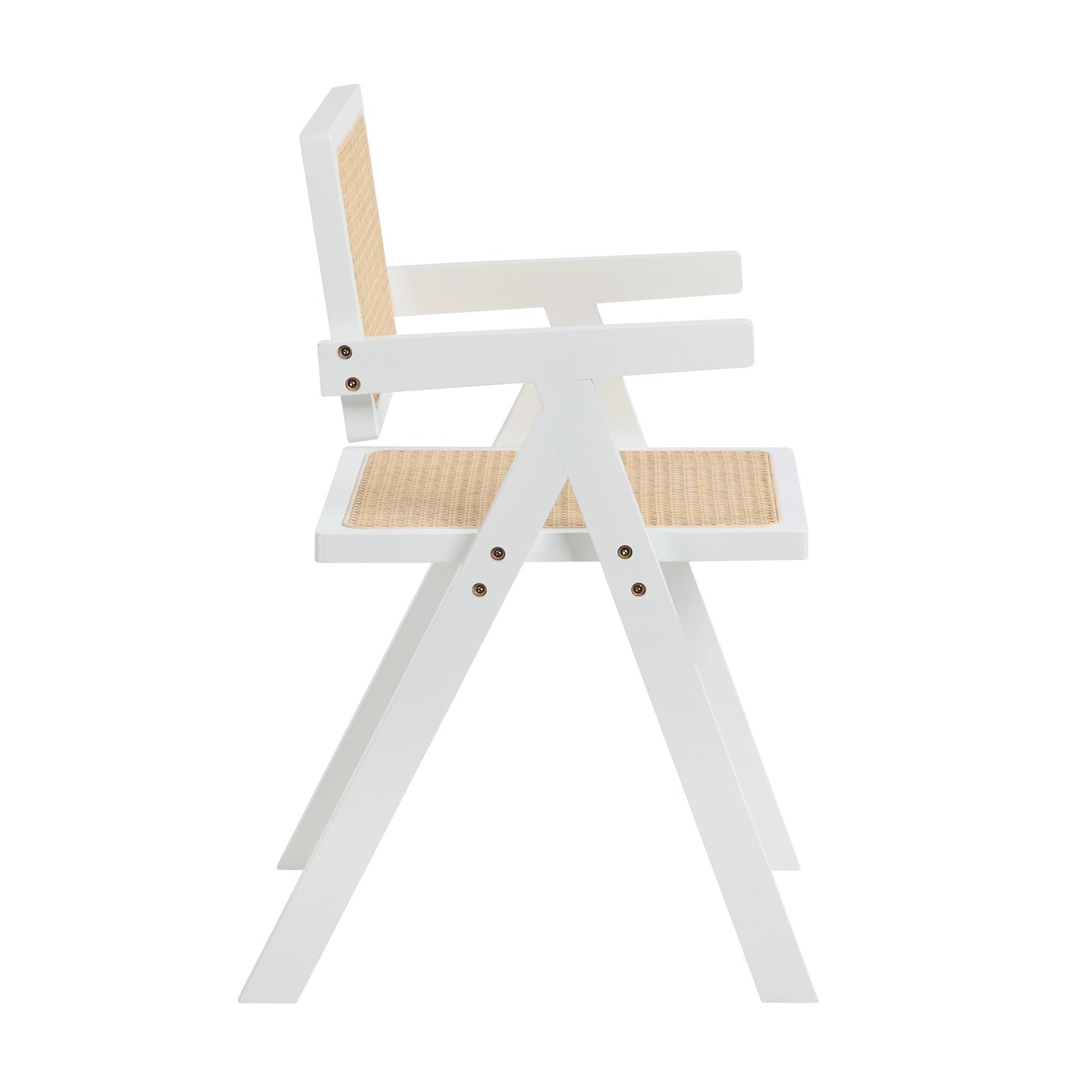 Oikiture 4x Dining Chairs PE Rattan Chair Bamboo Frame White