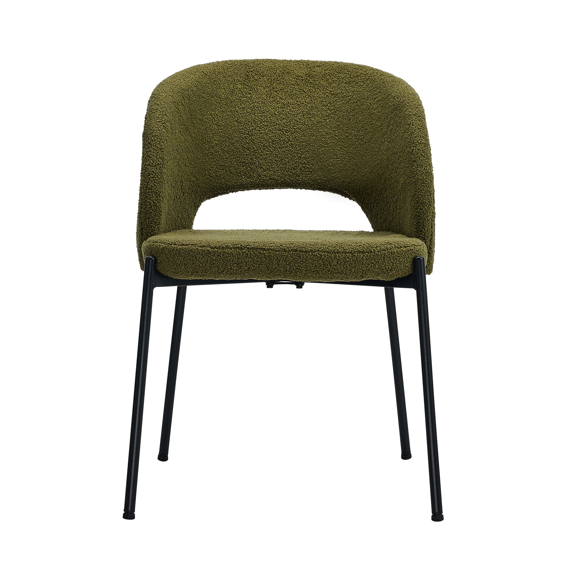 Oikiture 4x Armchair Dining Chair Accent Chairs Tub Armchairs Sherpa Green&Black - Sunyee