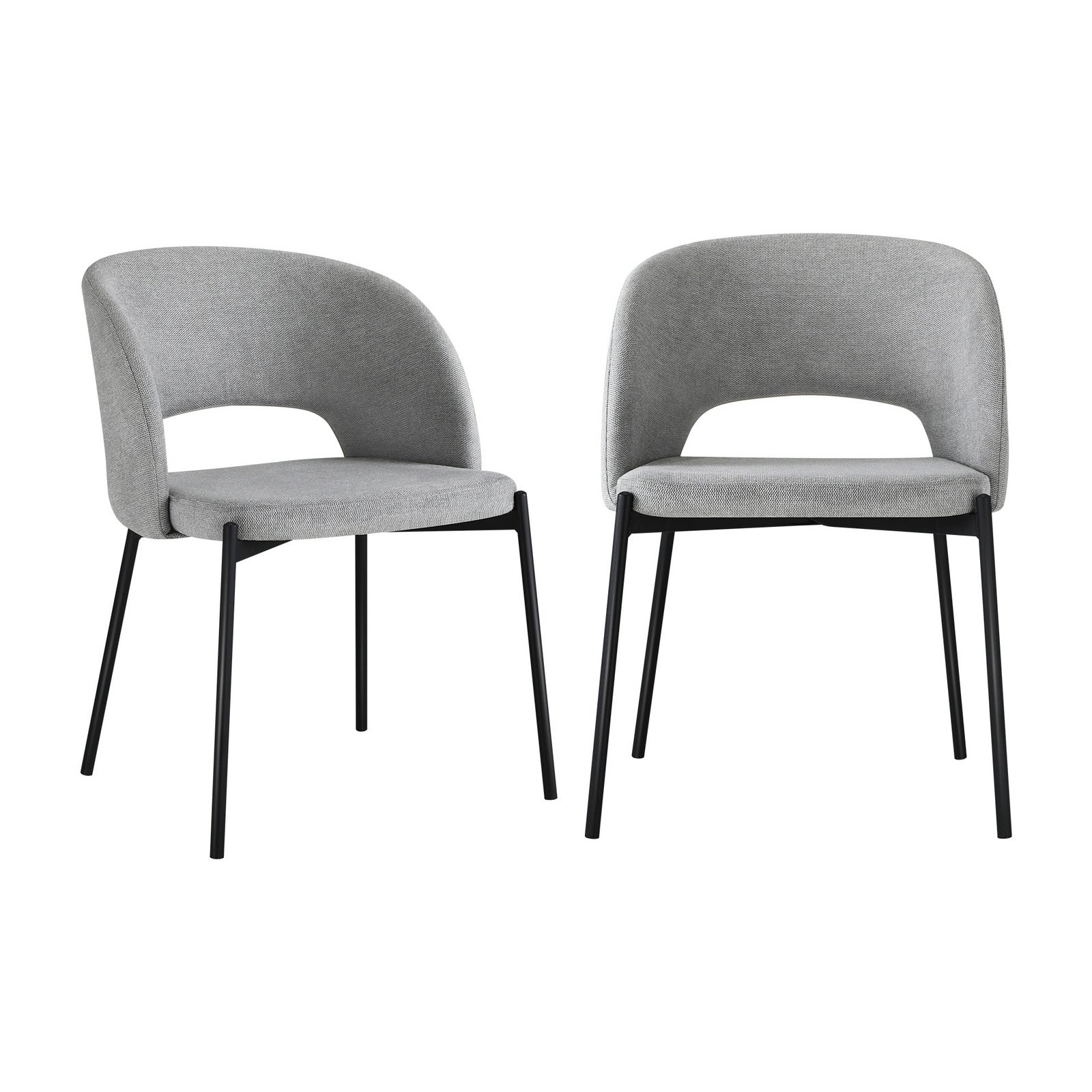 Oikiture 2x Armchair Dining Chair Accent Chairs Tub Armchairs Fabric Grey&Black - Sunyee
