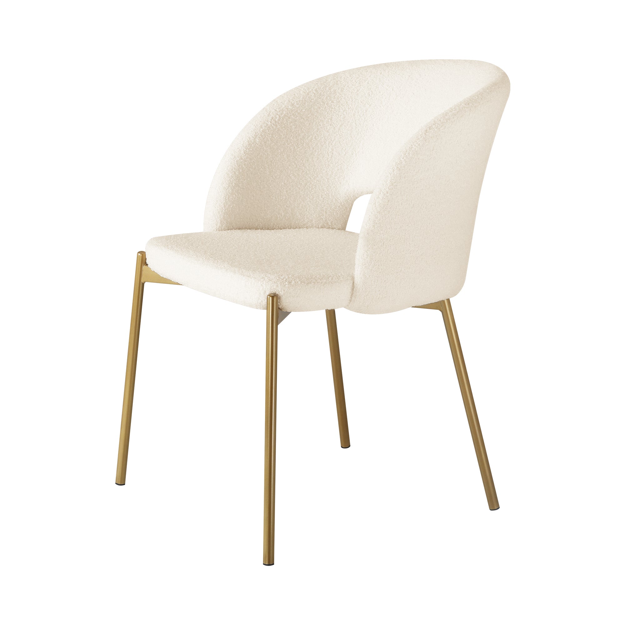 Oikiture Armchair Dining Chair Accent Chairs Tub Armchairs Sherpa White&Gold - Sunyee