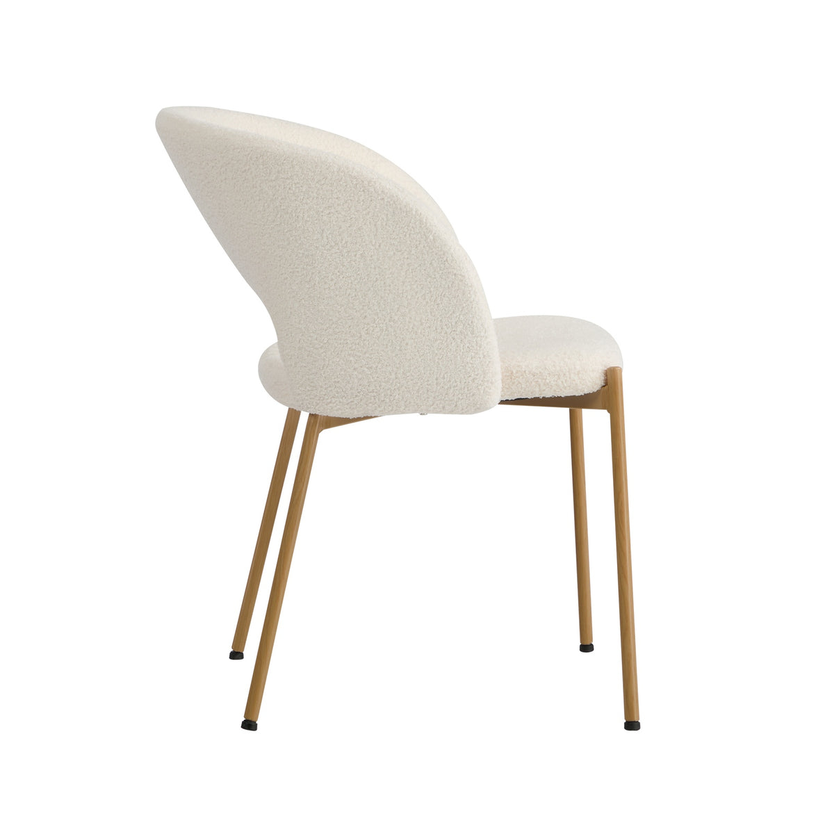Oikiture 2x Dining Chair Accent Chairs Tub Armchair Sherpa White&Natural