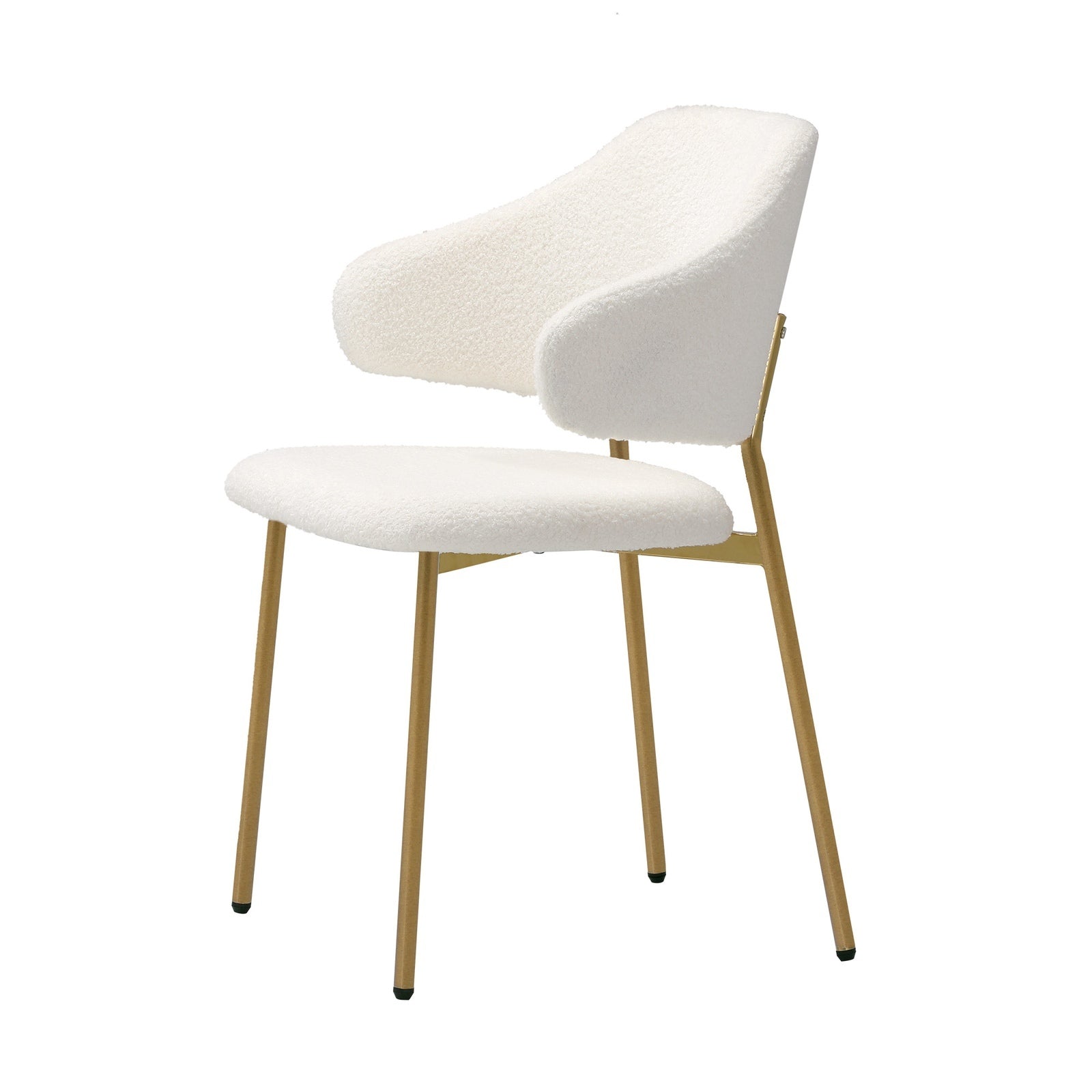 Oikiture 4x Dining Chair Accent Chairs Armchair Tub Armchairs Sherpa Gold&White - Sunyee
