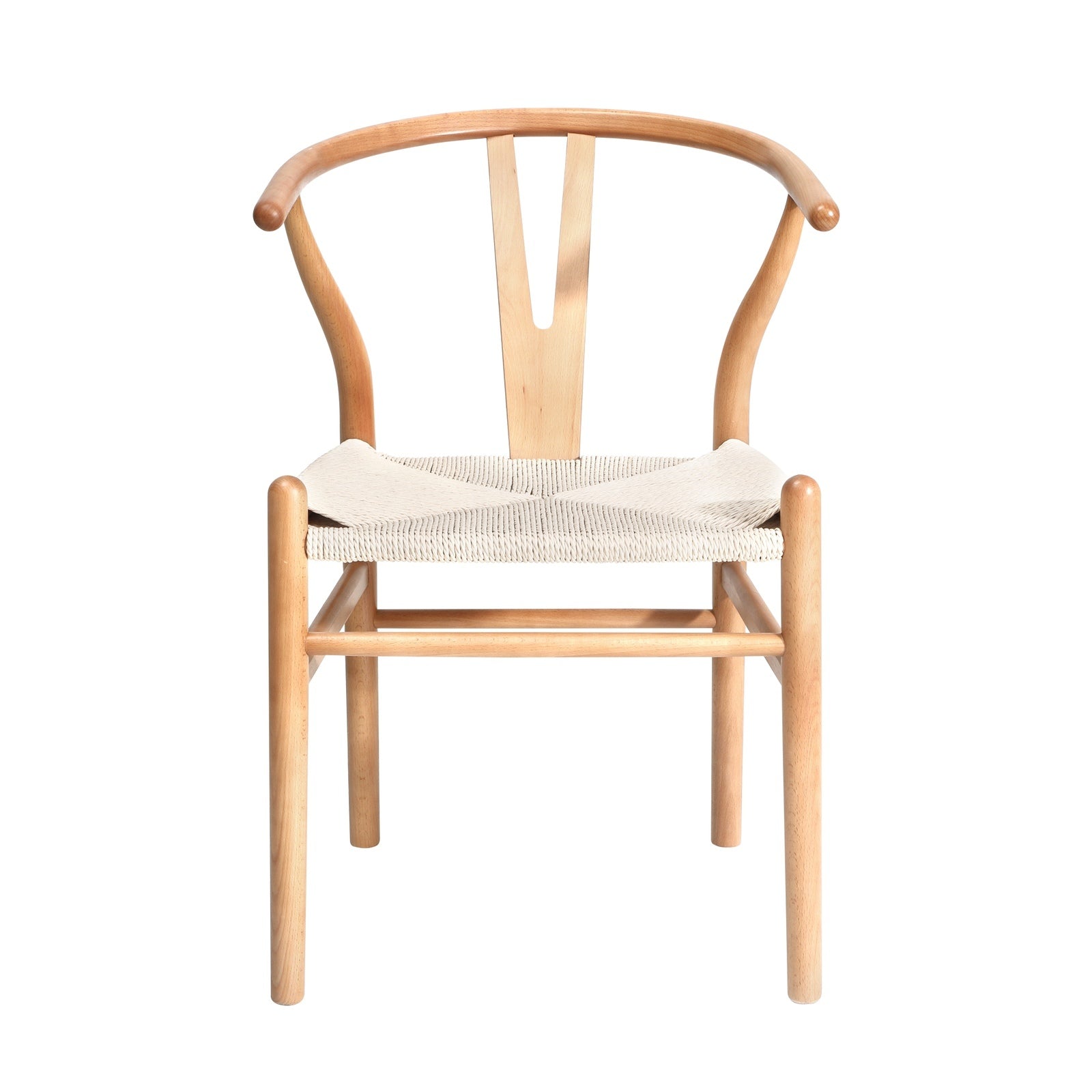 Oikiture 6x Dining Chair Wooden Hans Wegner Chair Wishbone Cafe Lounge Seat - Sunyee