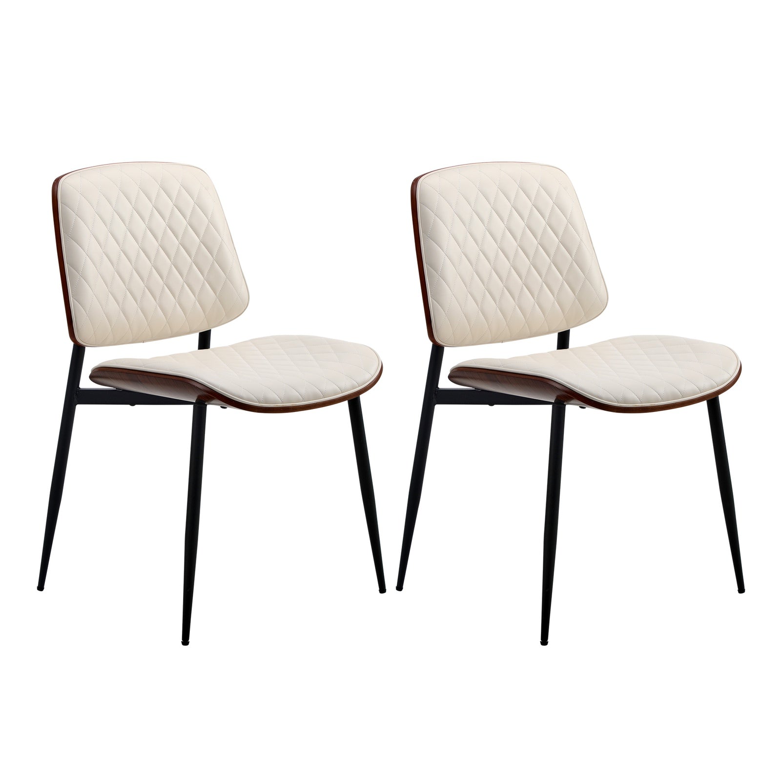 Oikiture Dining Table Set 60cm Round Dining Table and Chairs PU Leather White
