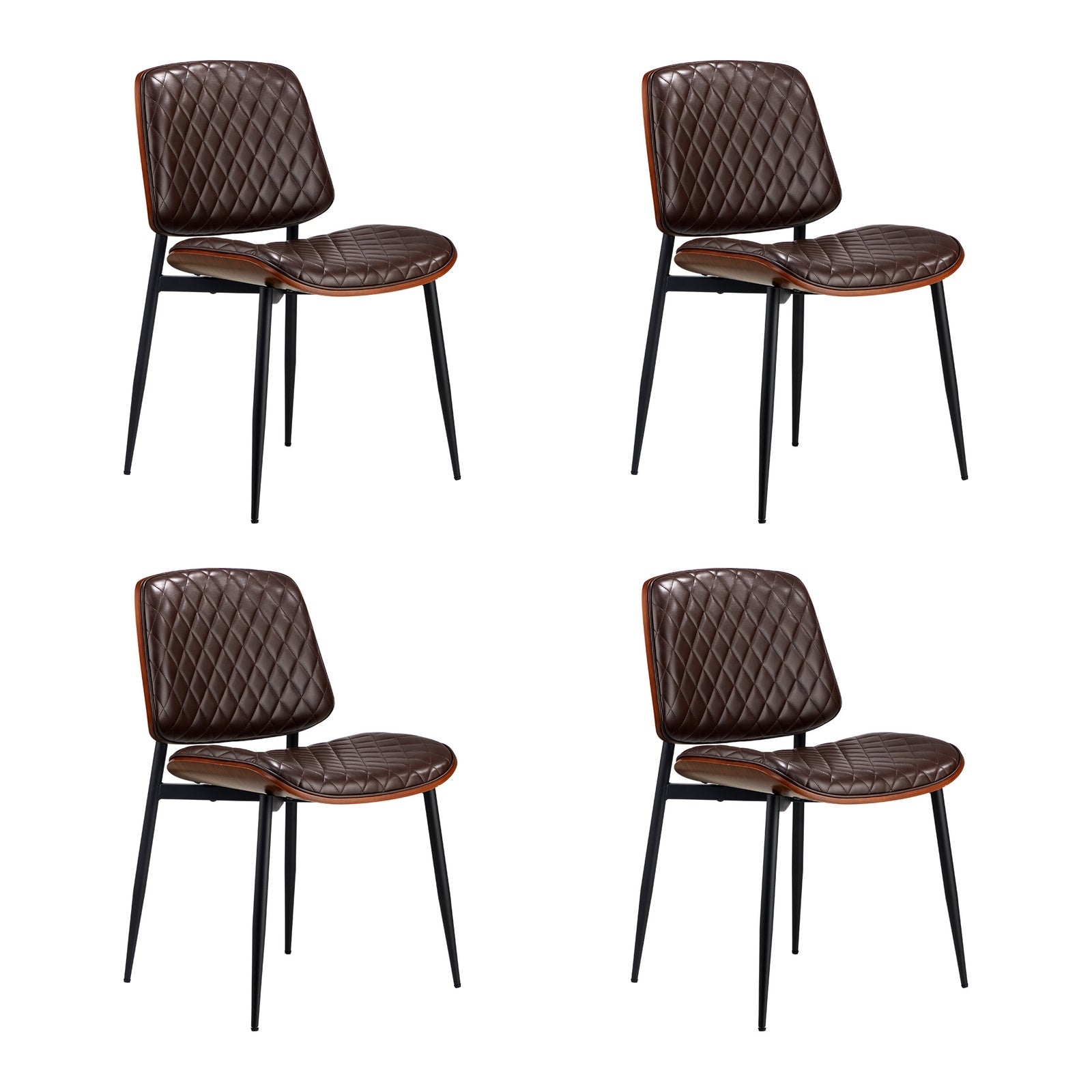 Oikiture Dining Table Set 90cm Round Dining Table and Chairs Brown&White