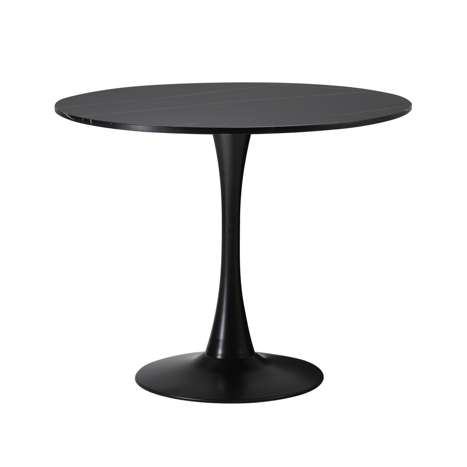 Oikiture 5PCS Dining Table Set Round Table Sherpa Dining Chairs Grey
