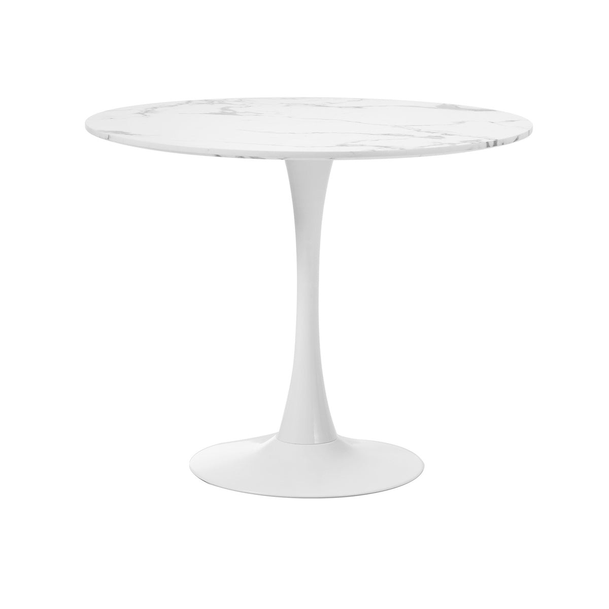 Oikiture 90cm Round Dining Table with 4x Dining Chairs Sherpa Gold&White - Sunyee