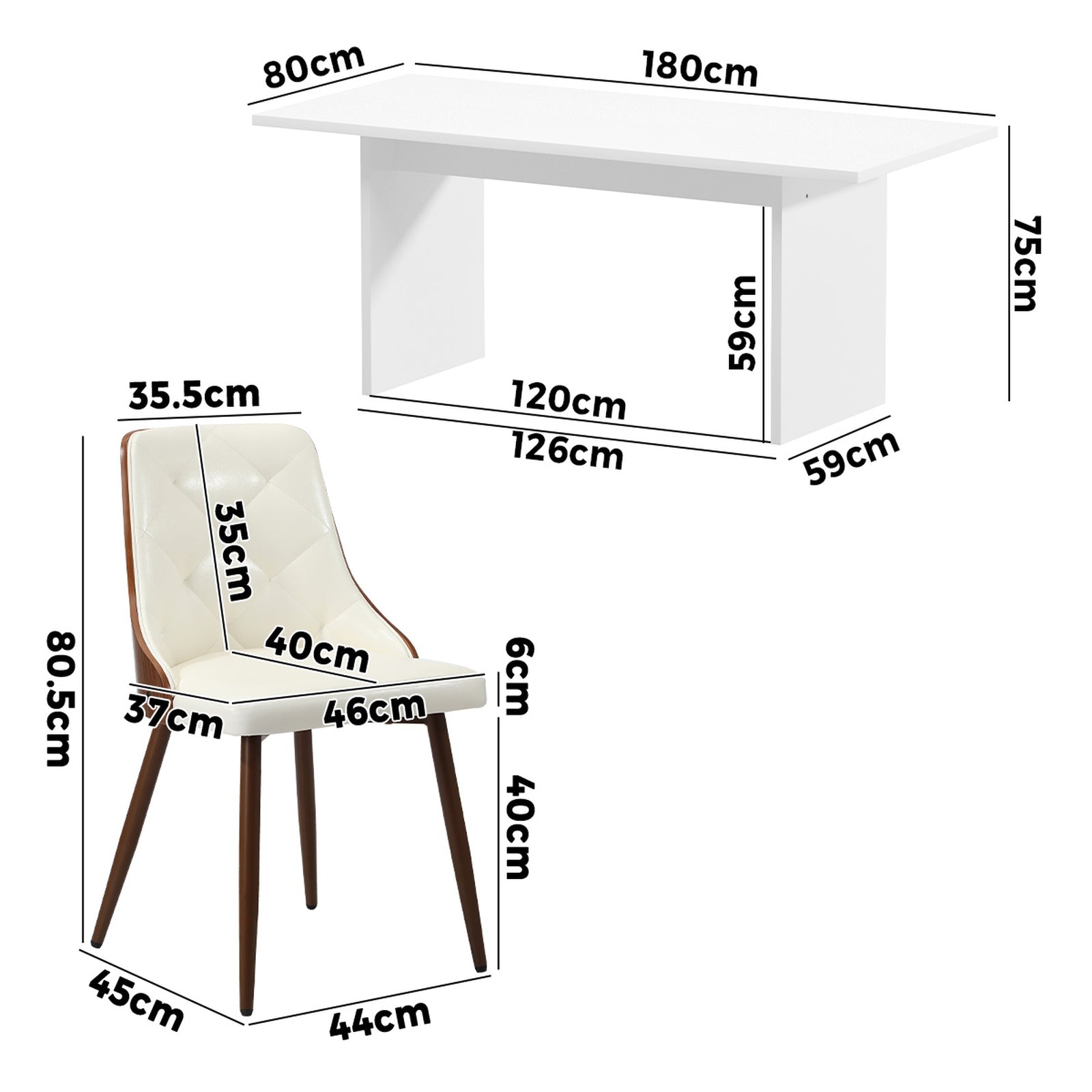Oikiture 4-Seater Rectangular Dining Table and Chairs Wooden Kitchen Dining Set - Sunyee