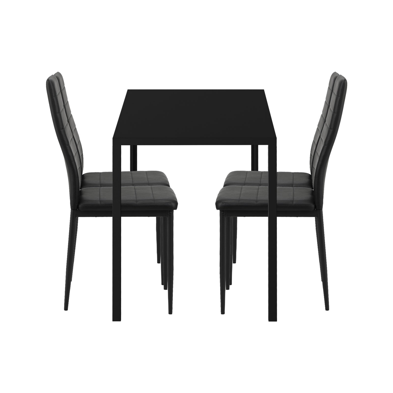 Oikiture 120cm Rectangle Dining Table with 4PCS Dining Chairs Wooden Black - Sunyee