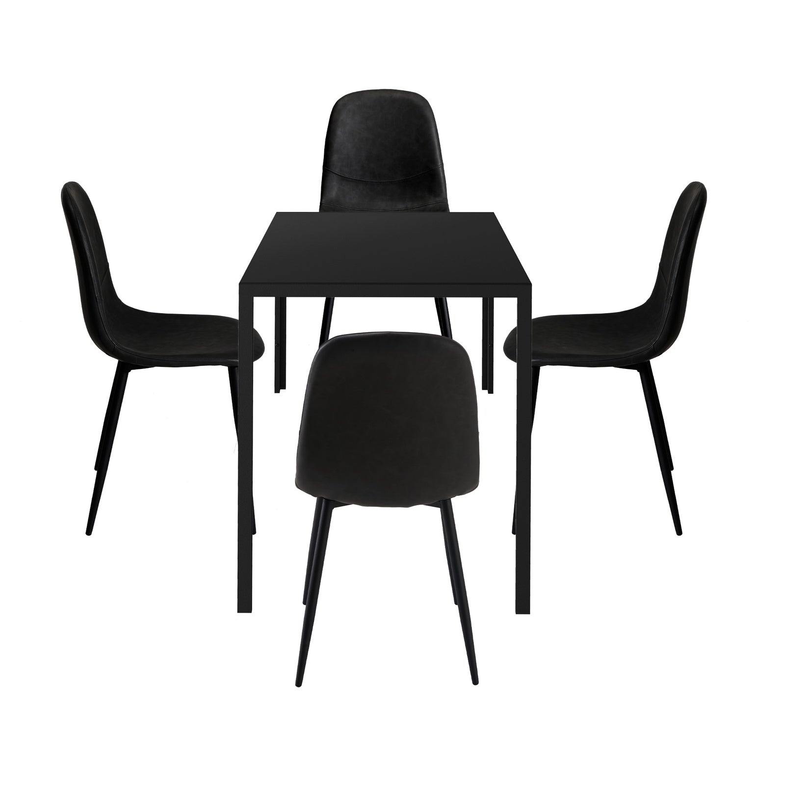 Oikiture 1.2m Rectangular Dining Table and Chairs 4-Seater Kitchen Furniture Set - Sunyee