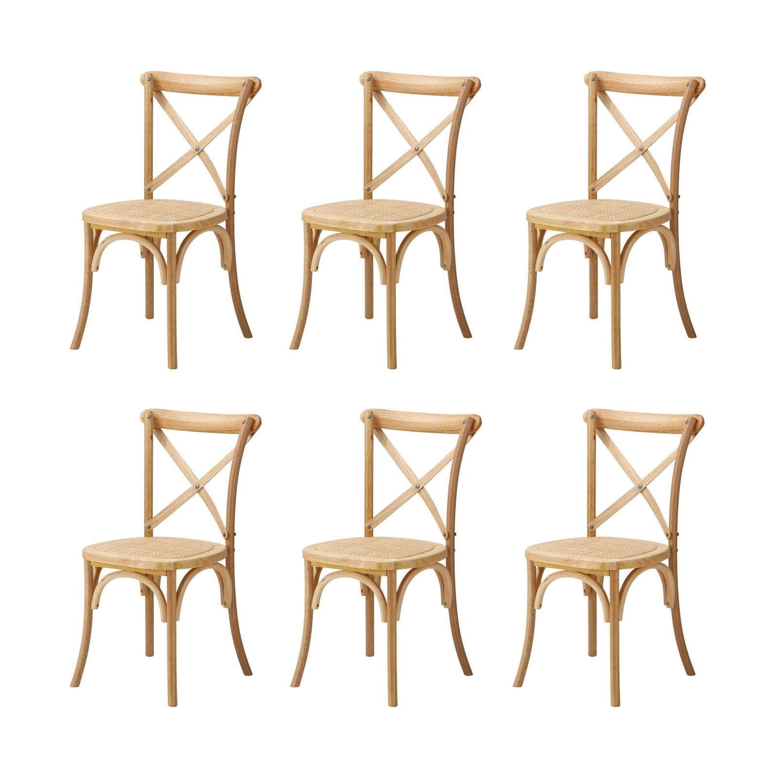 Oikiture 160cm Extendable Dining Table with 6PCS Dining Chairs Crossback Wooden - Sunyee