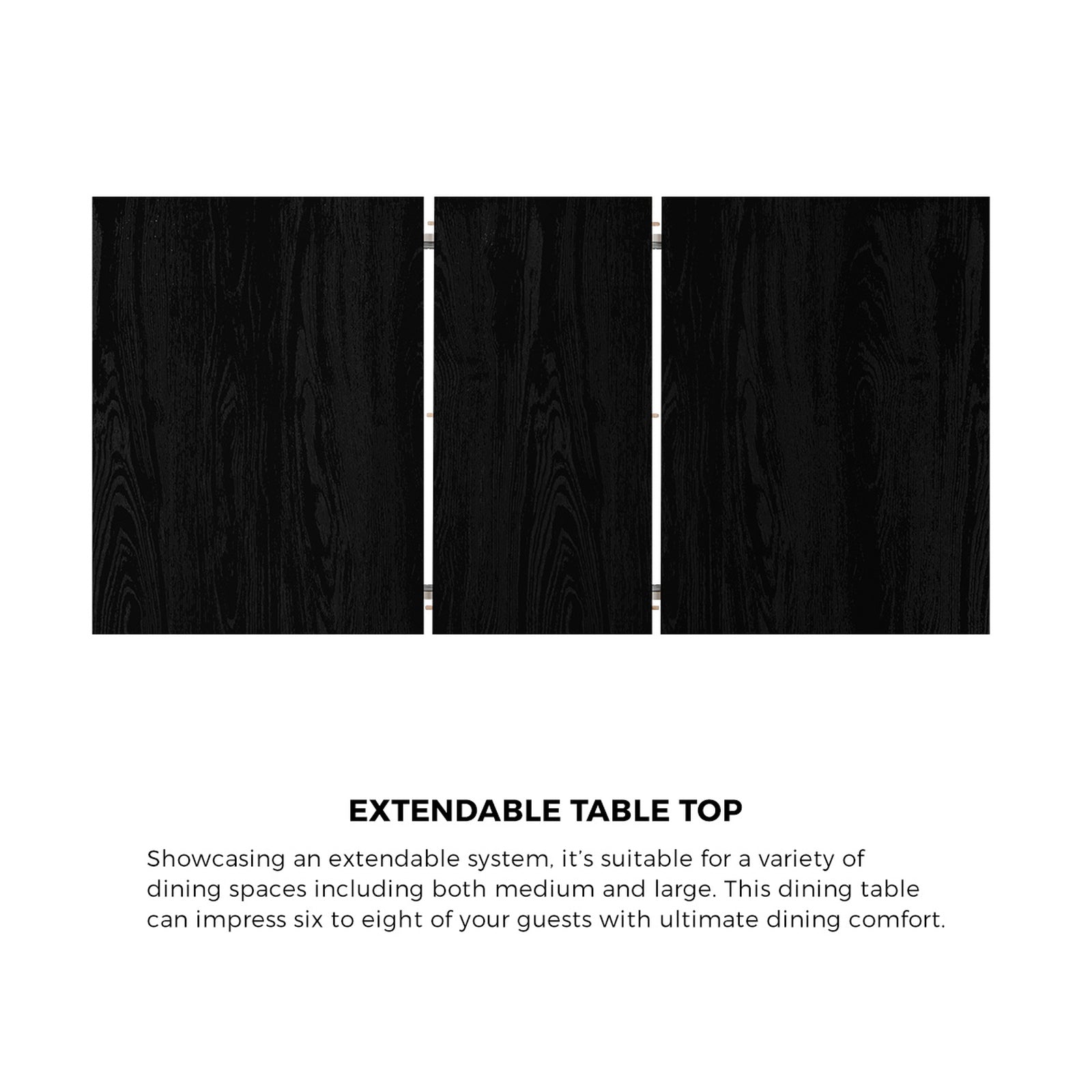 Oikiture 160cm Extendable Dining Table with 4PCS Dining Chairs PU Leather Black - Sunyee