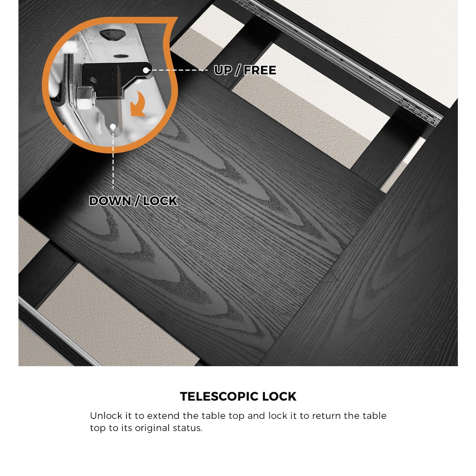 Oikiture 5pc Extenable Dining Table and Chairs Wooden Dining Set Boucle Black - Sunyee