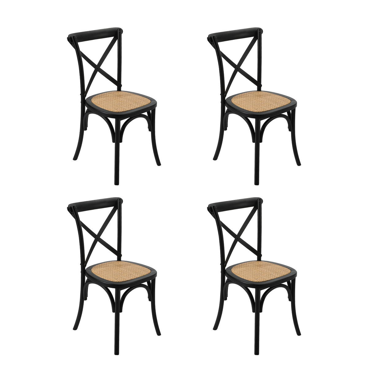Oikiture 5PCS Dining Table Set 100cm Round Table and Rubberwood Dining Chairs