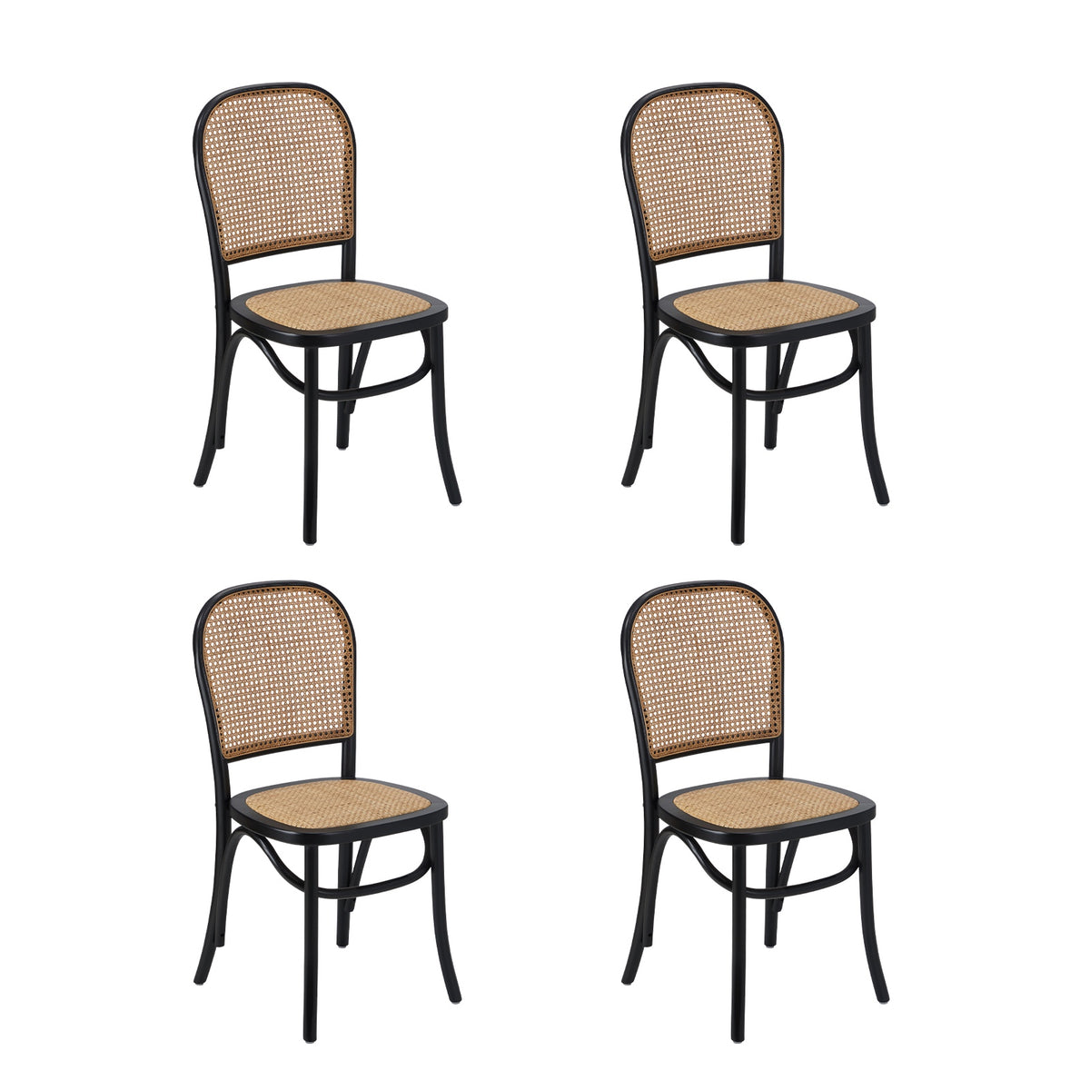 Oikiture 5PCS Dining Table Set Rectangle Dining Table and Chairs Black