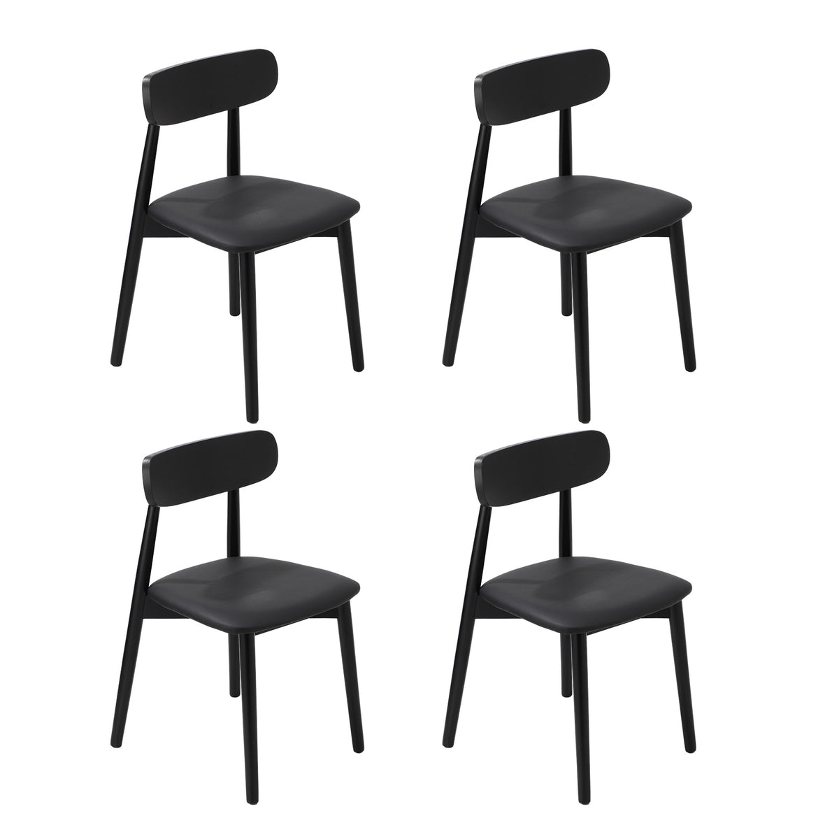 Oikiture 5PCS Dining Table Set 100cm Rectangle Dining Table and Chairs Black