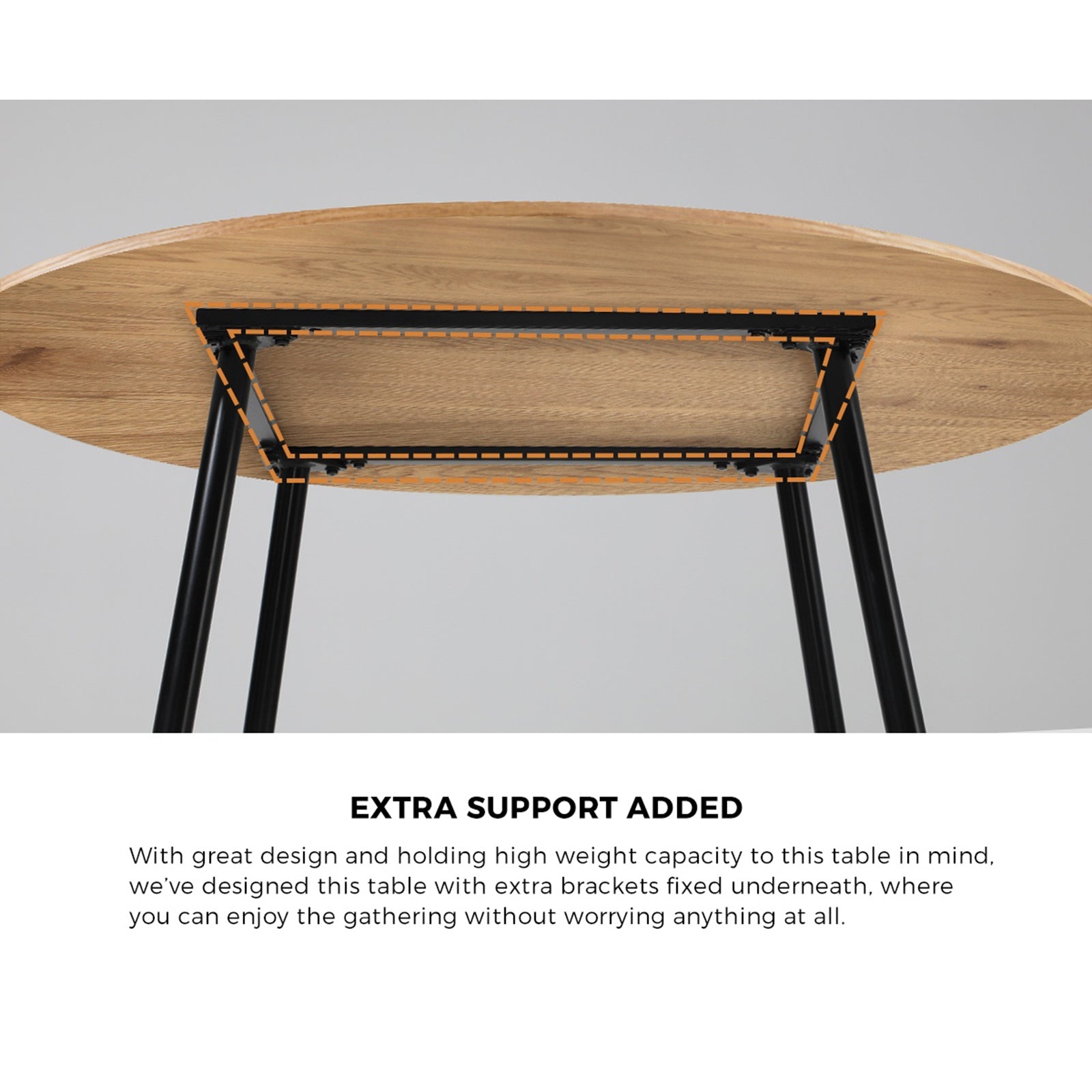 Oikiture 110cm Round Dining Table with 4PCS Dining Chairs Leather Padded Black - Sunyee