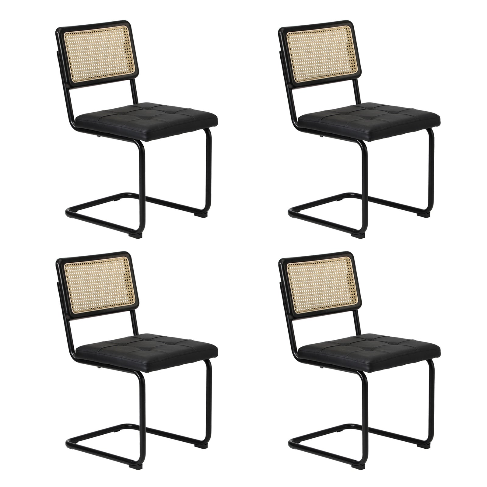 Oikiture 5PCS Dining Table Set 1.1m Round Dining Table and Chairs PU Leather Pad - Sunyee