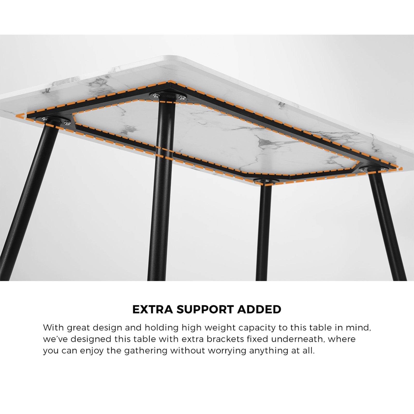 Oikiture 120cm Rectangle Dining Table with 4PCS Dining Chairs PU Brown - Sunyee