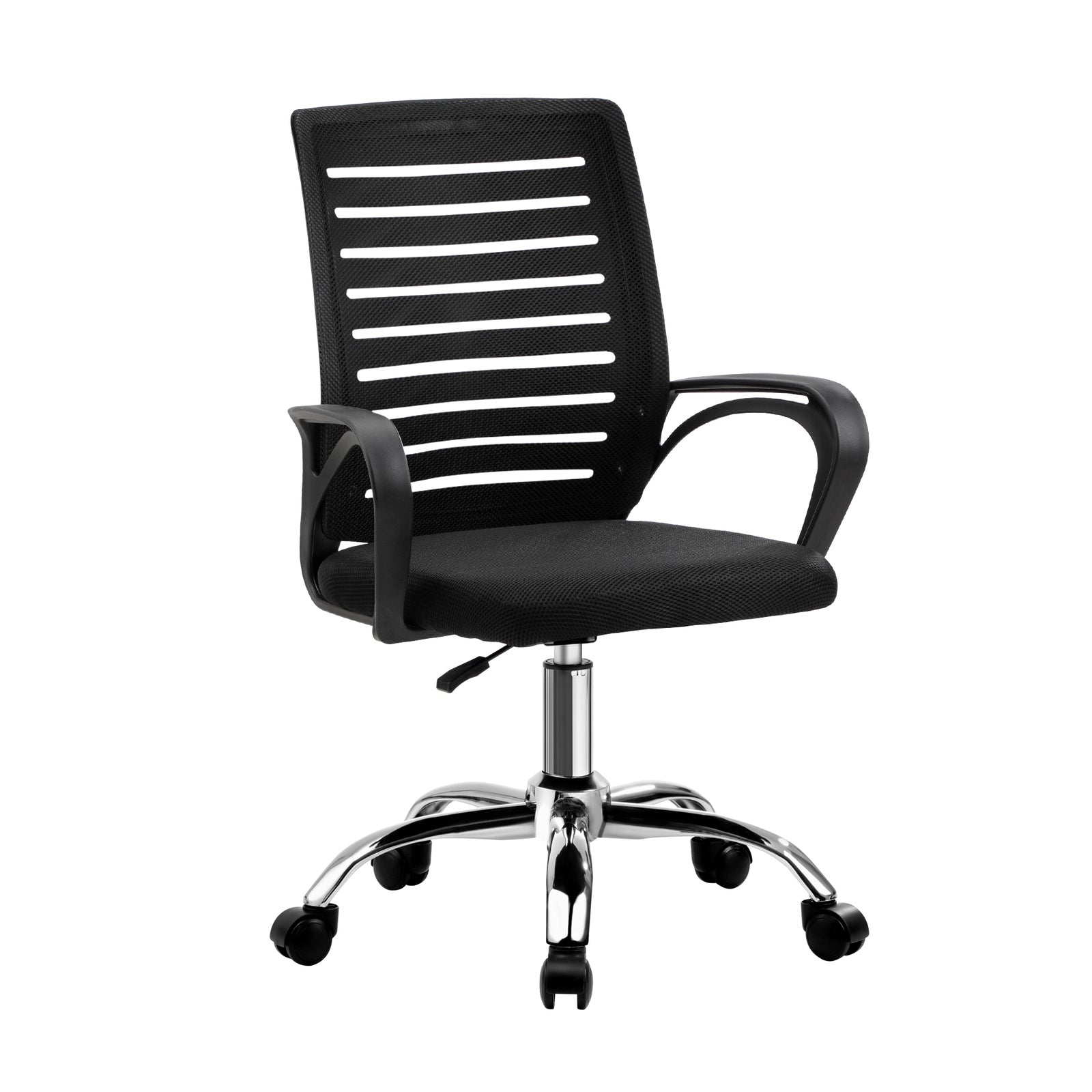Oikiture Home Office Desk and Chair Set BK&WH Computer Desk Mesh Office Chair