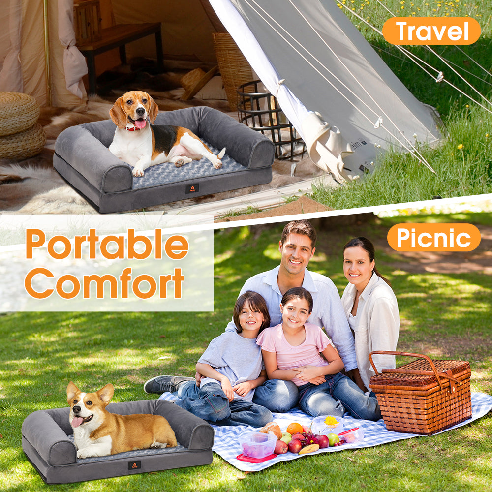 Petzly Dog Bed Memory Foam Calming Bed Orthopedic Pet Sofa Washable M/L/XL/XXL - Sunyee