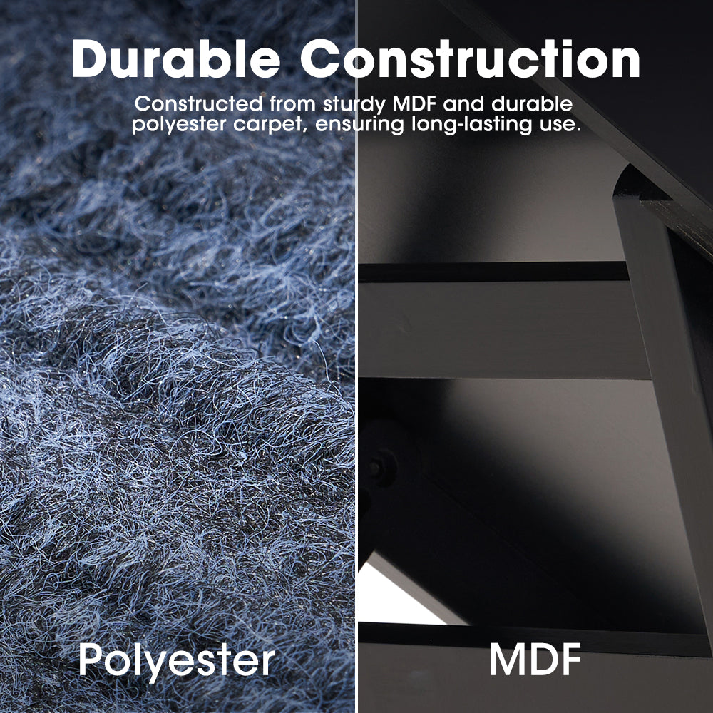 Petzly Foldable Dog Ramps Adjustable Height Pet Ramp Folding Portable Black - Sunyee