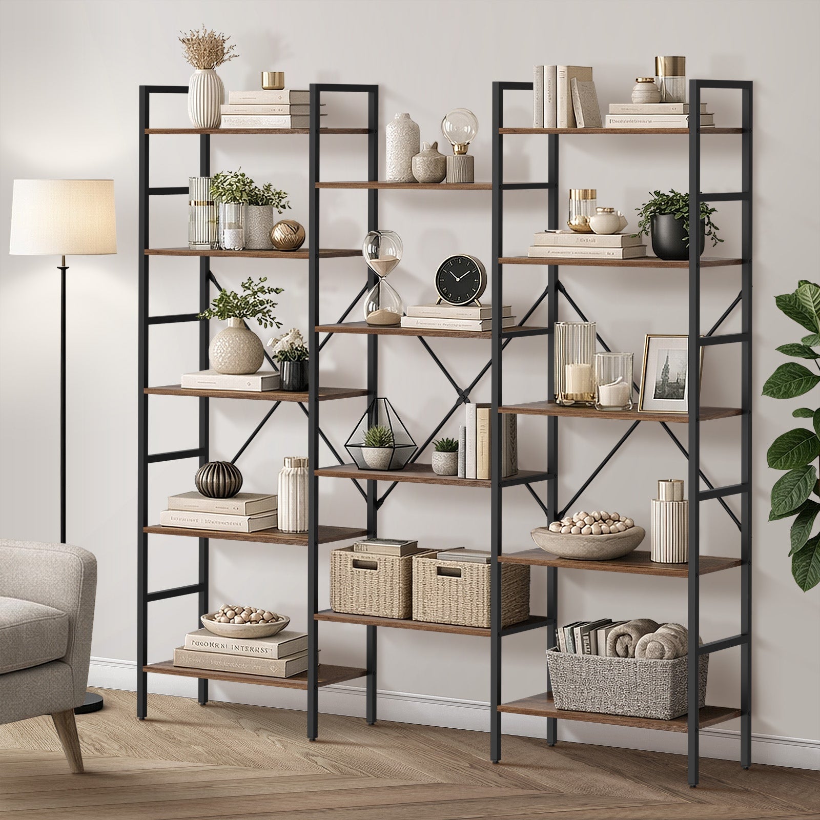 Oikiture 14 Tier Display Shelf Stand Bookshelf Metal Storage Industrial 1.76m - Sunyee