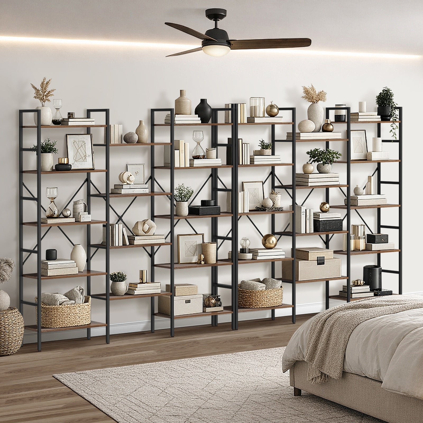 Oikiture 14 Tier Display Shelf Stand Bookshelf Metal Storage Industrial 1.76m - Sunyee